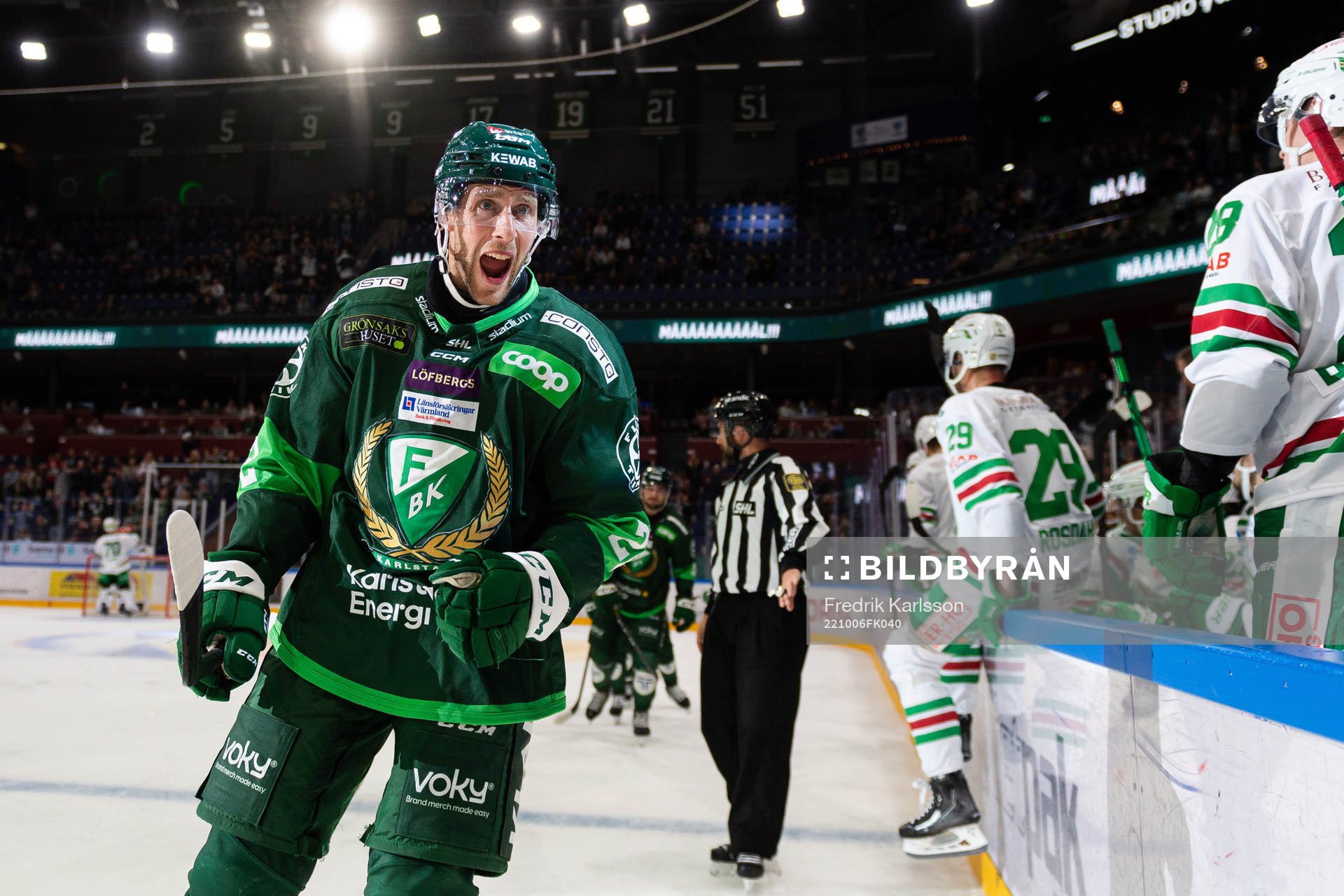 Färjestads Per Åslund jublar