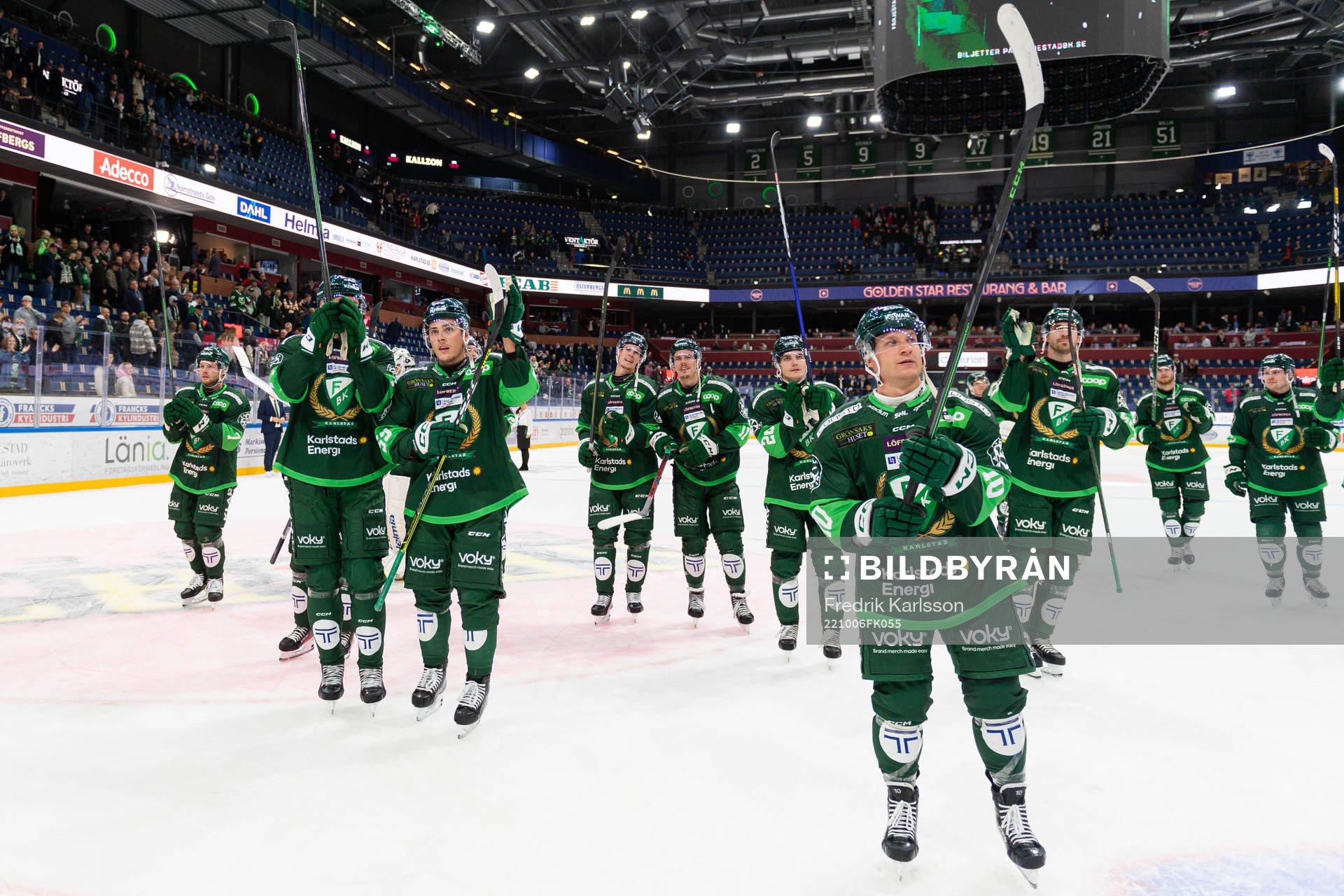 Färjestads spelare jublar