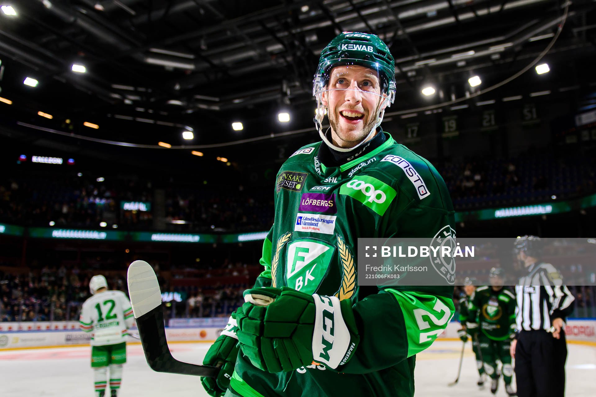 Färjestads Per Åslund jublar