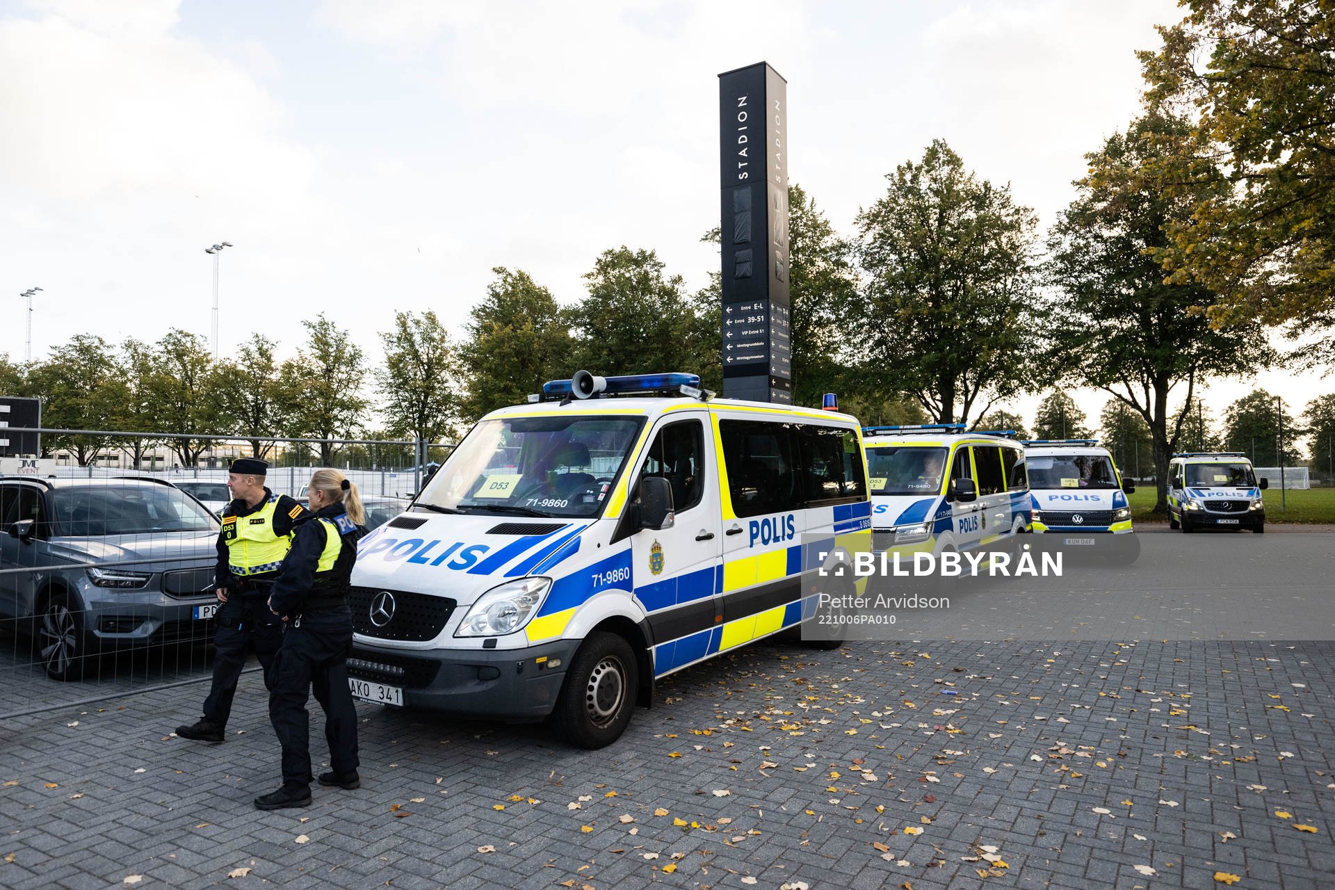 Police outside the stadium