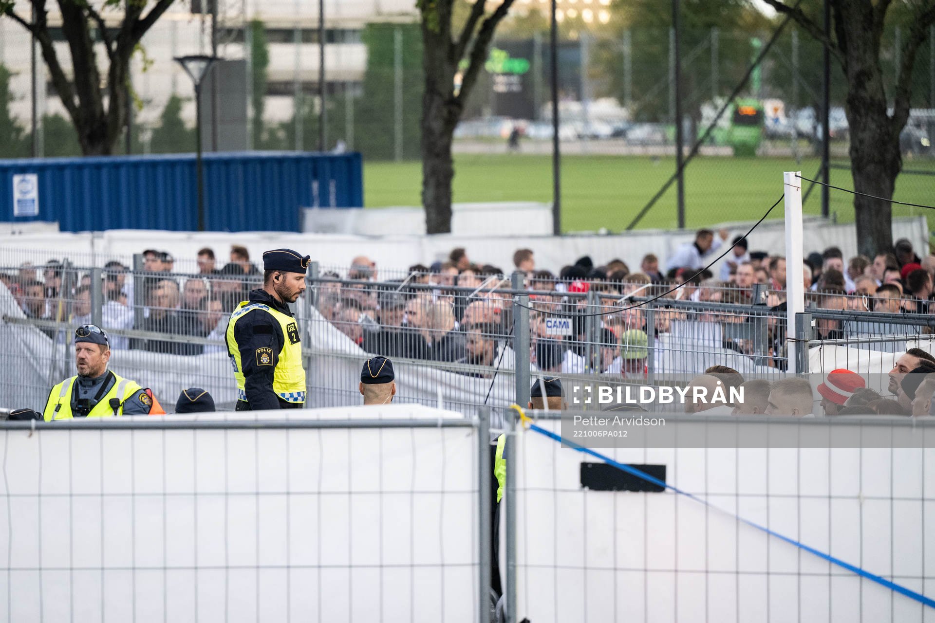 Police outside the stadium