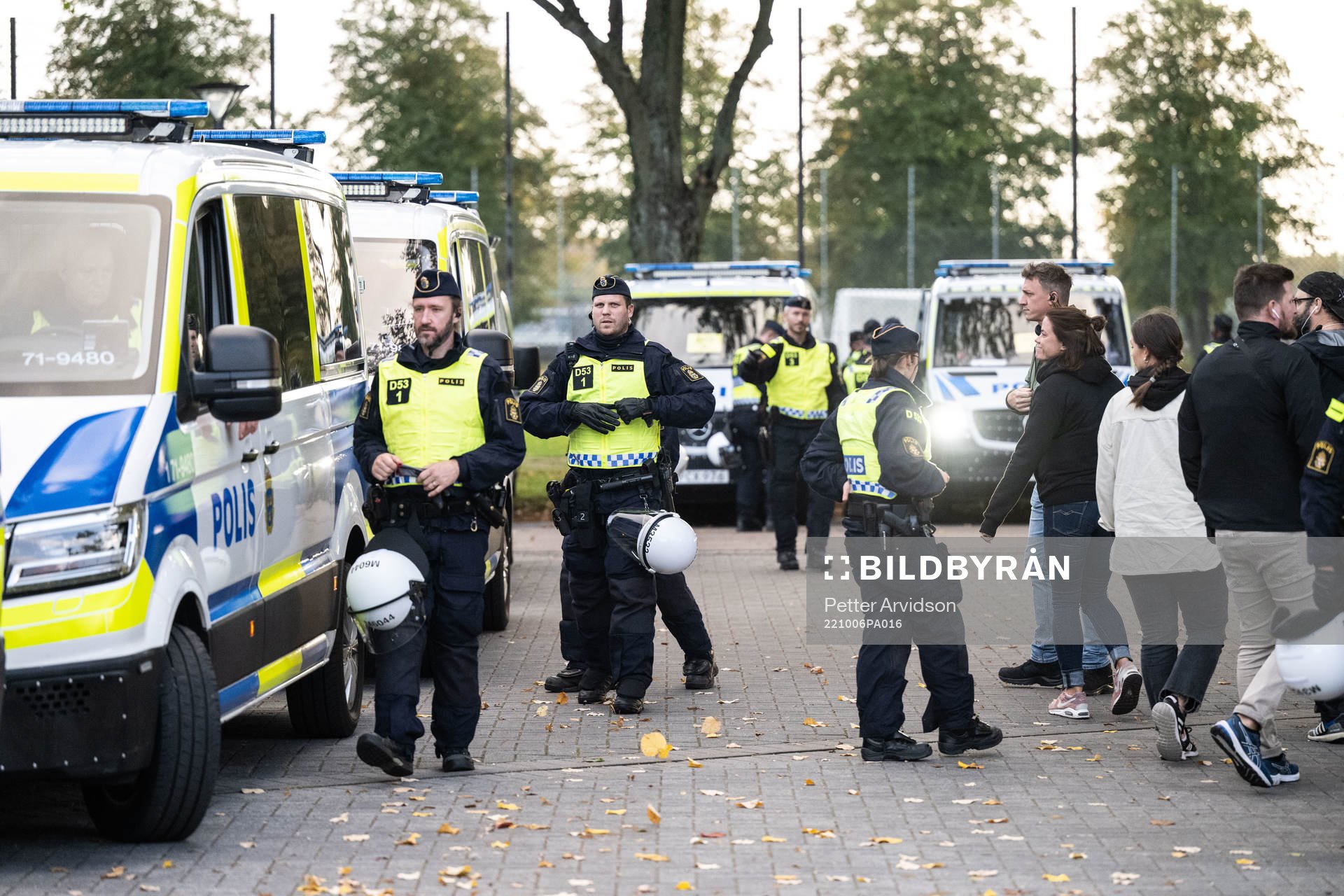 Police outside the stadium