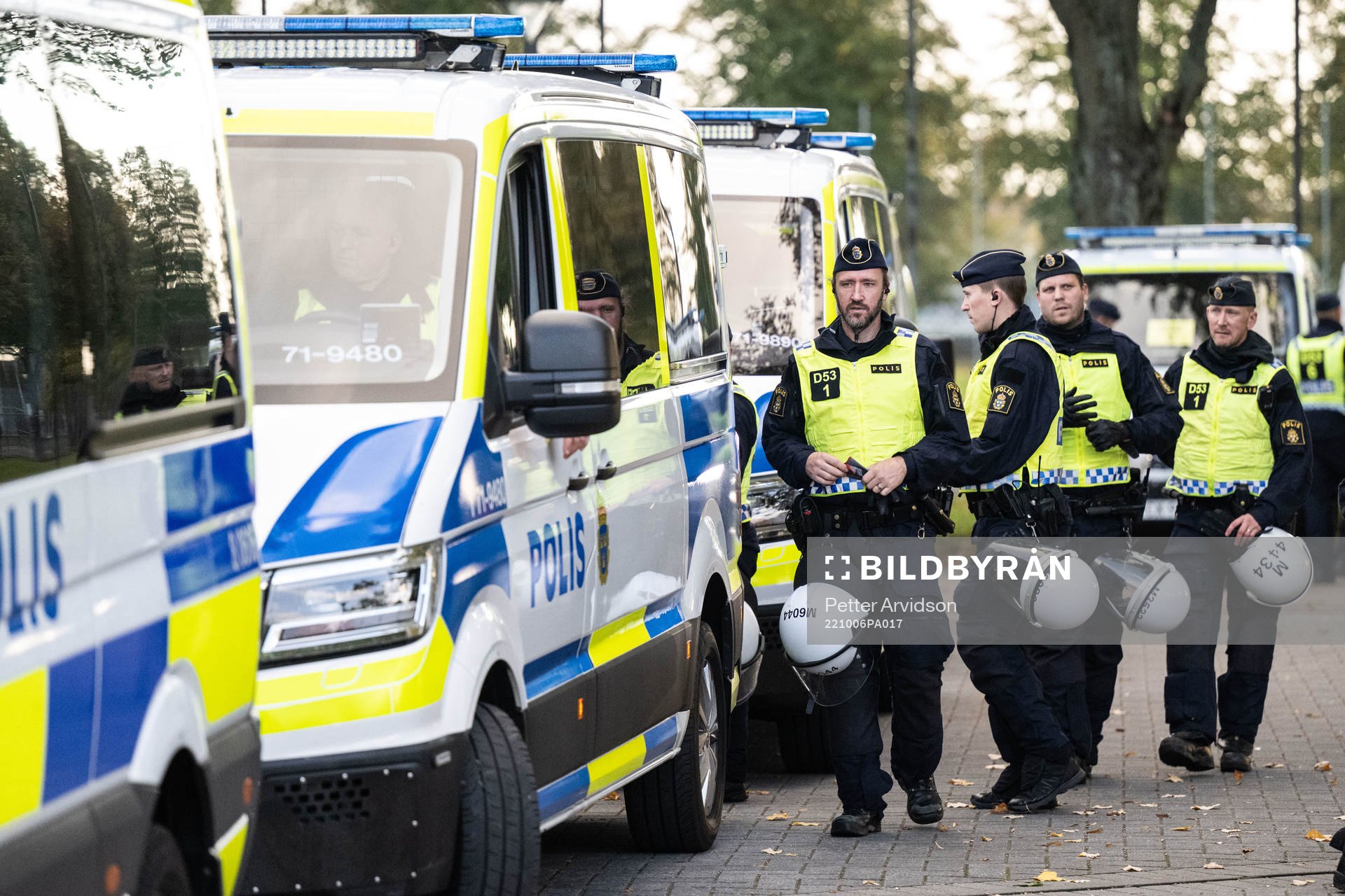 Police outside the stadium