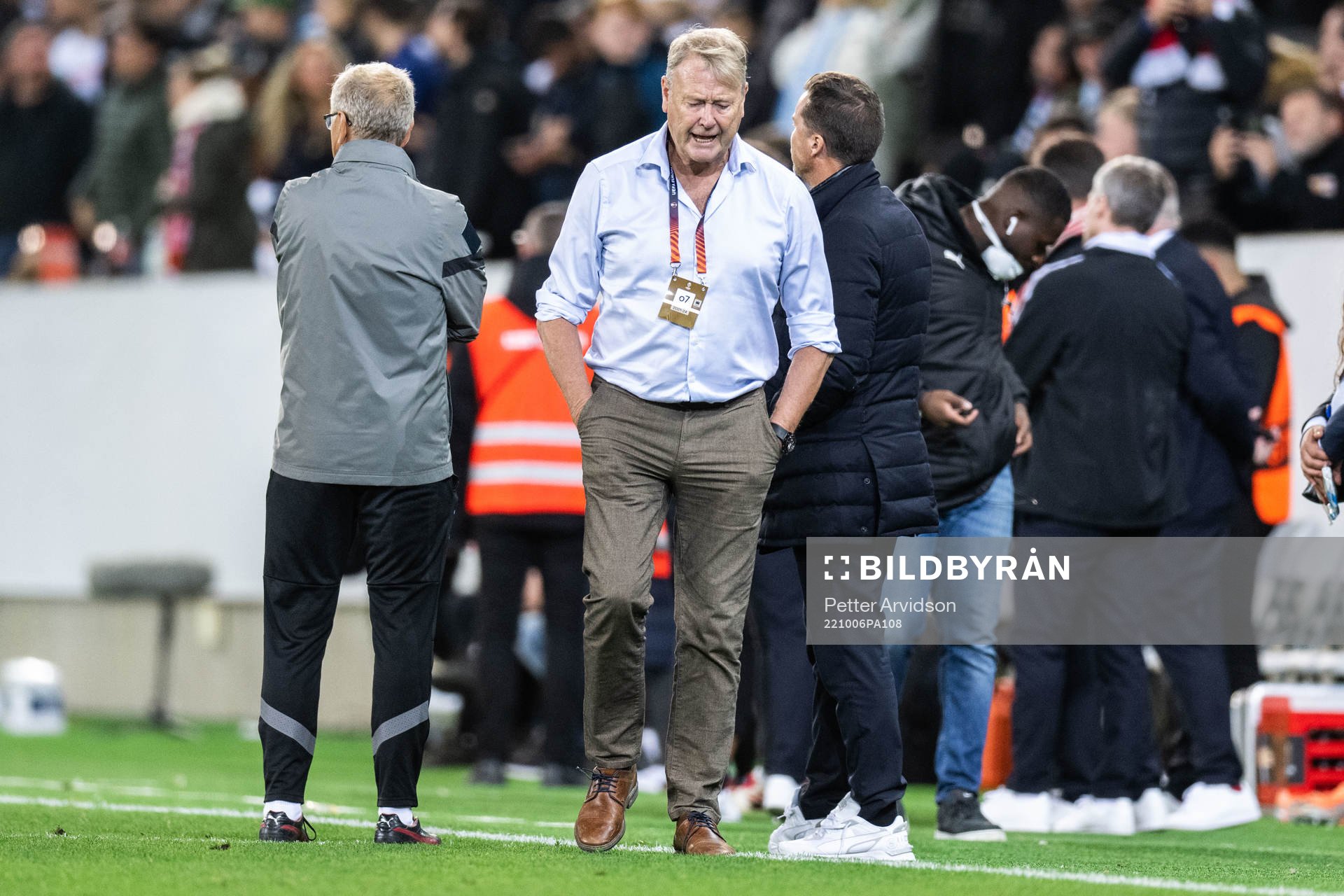 Head coach Åge Hareide of Malmö FF looks dejected
