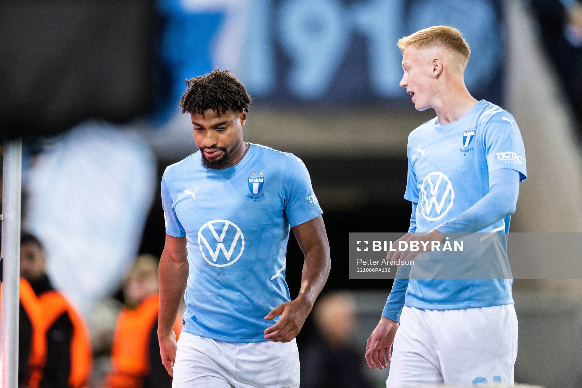 Joseph Ceesay and Hugo Larsson of Malmö FF looks dejected