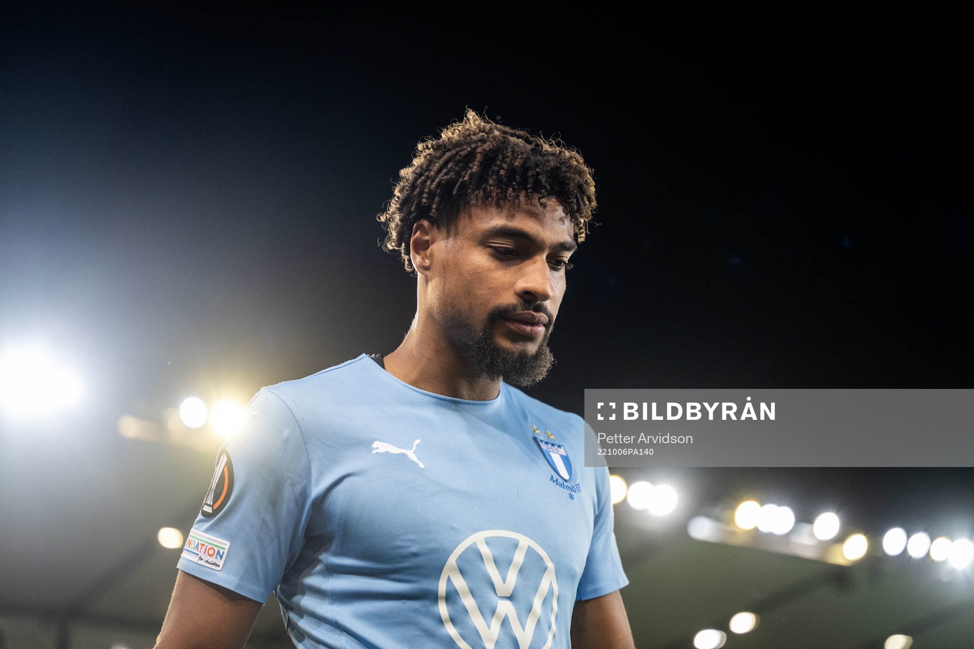 Joseph Ceesay of Malmö FF looks dejected