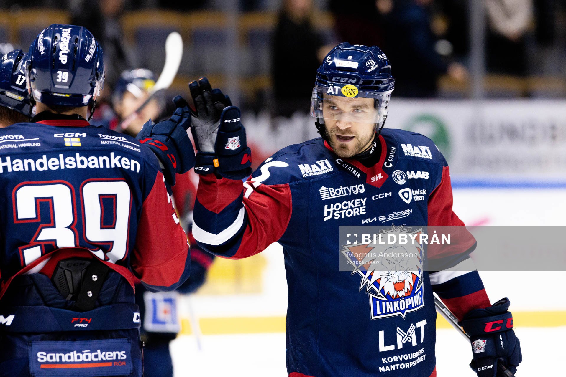 Linköpings Ty Rattie och Craig Schira jublar