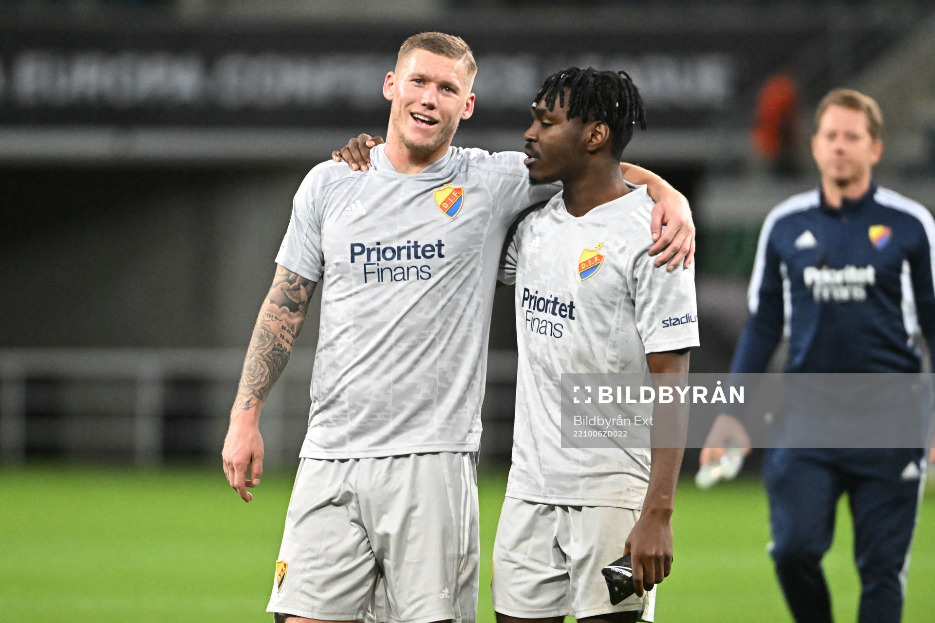 Victor Edvardsen and Joel Asoro of Djurgården