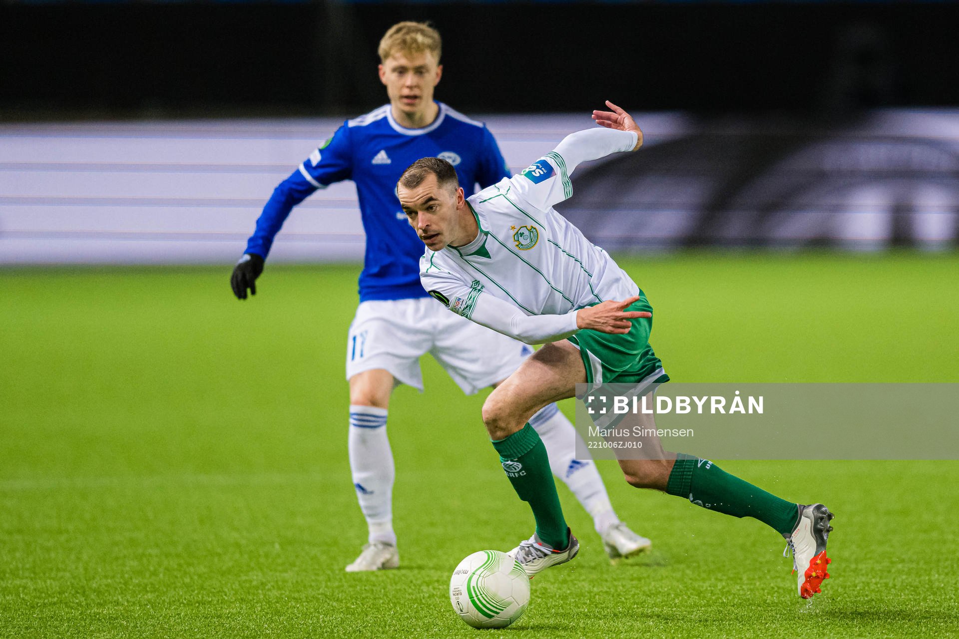 Sean Kavanagh of Shamrock Rovers during the UEFA Europa Conference League match between Molde and Shamrock Rovers on October 6, 2022 in Molde.