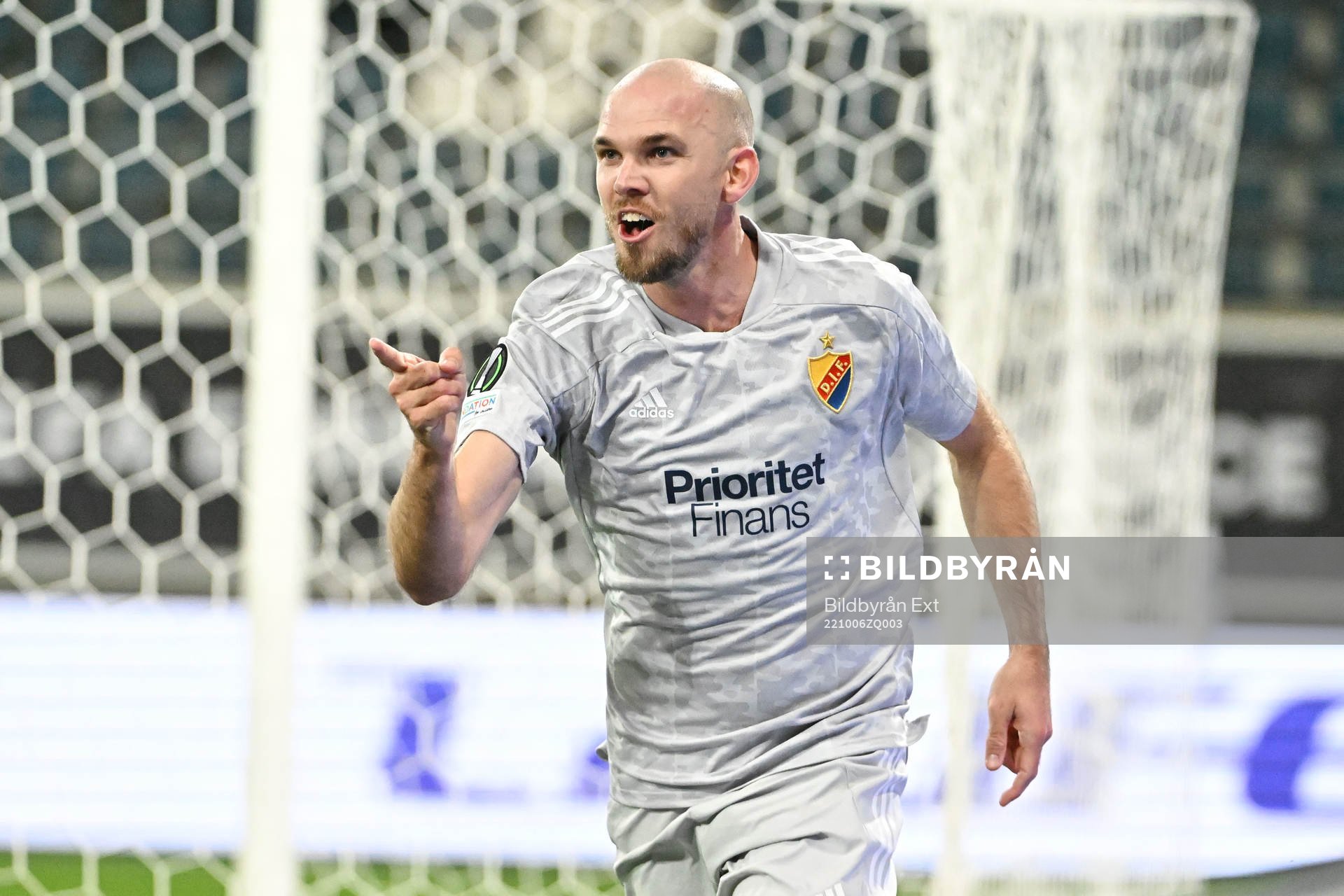 Marcus Danielson of Djurgården celebrates the 0-1 goal