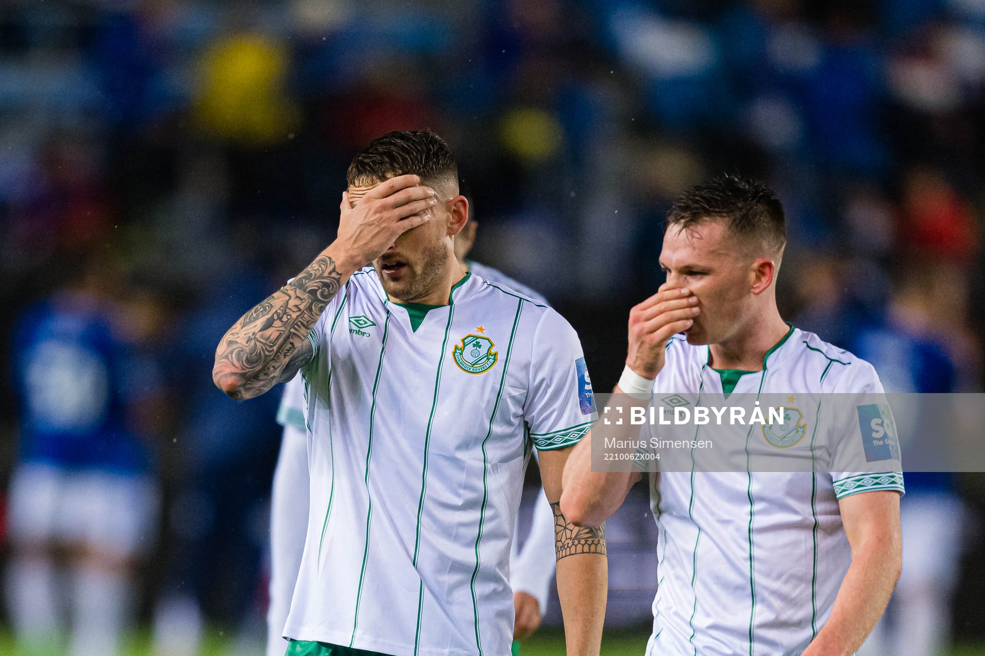 Lee Grace and Andy Lyons of Shamrock Rovers looks dejected