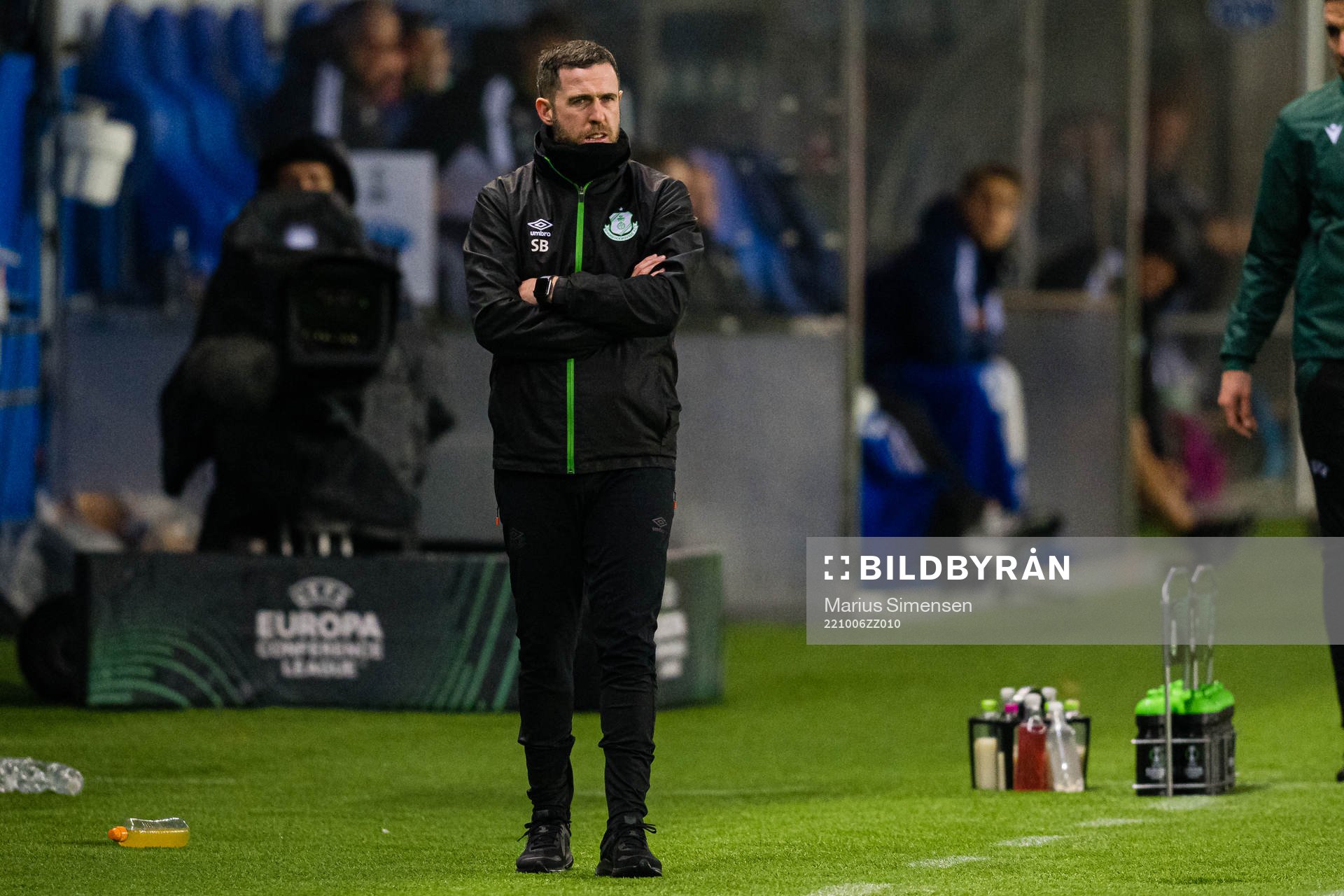 Stephen Bradley, head coach of Shamrock Rovers, during the UEFA Europa Conference League match between Molde and Shamrock Rovers on October 6, 2022 in Molde.