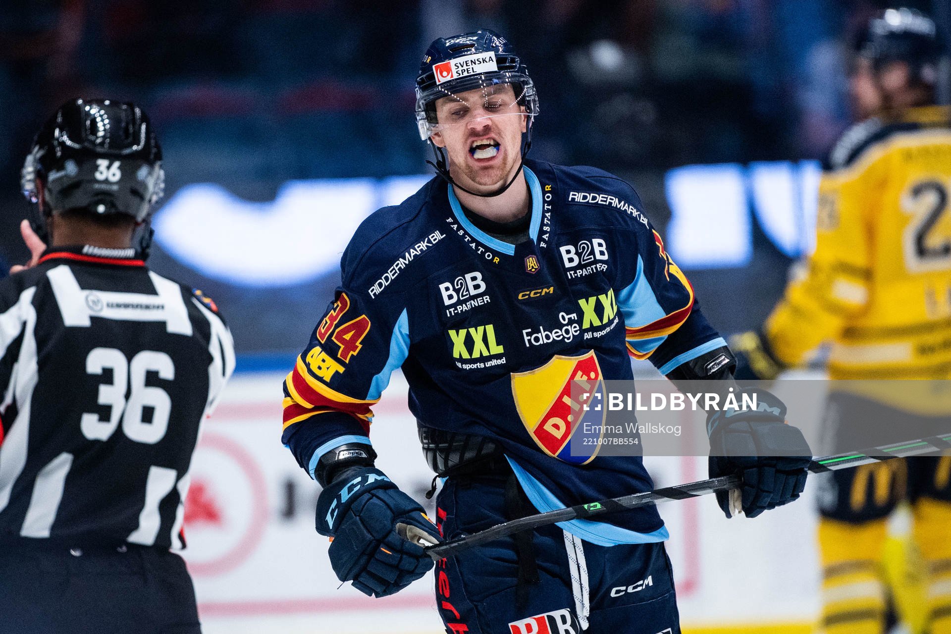 Djurgårdens Daniel Brodin reagerar