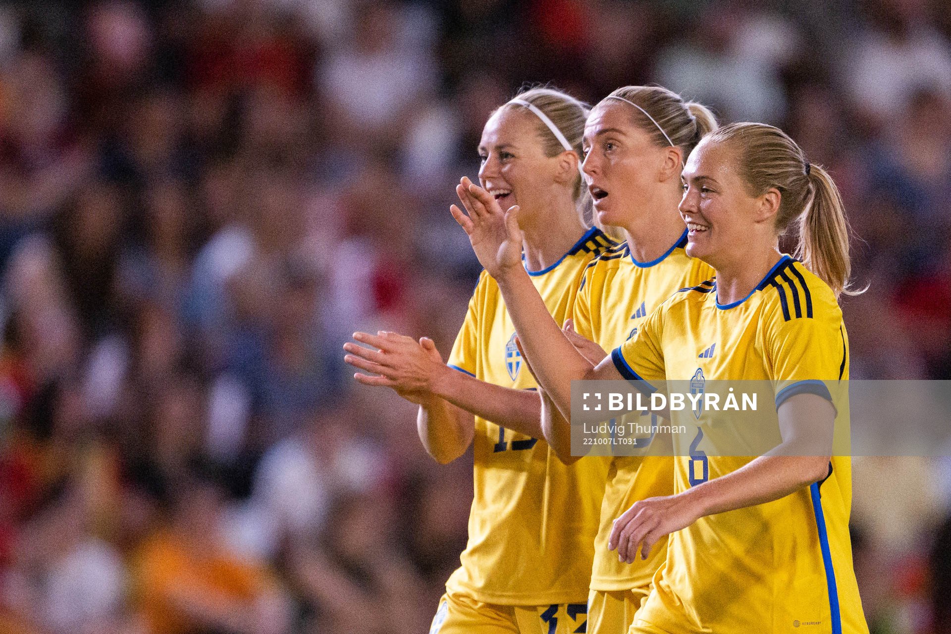 Amanda Ilestedt , Linda Sembrant and Magdalena Eriksson of