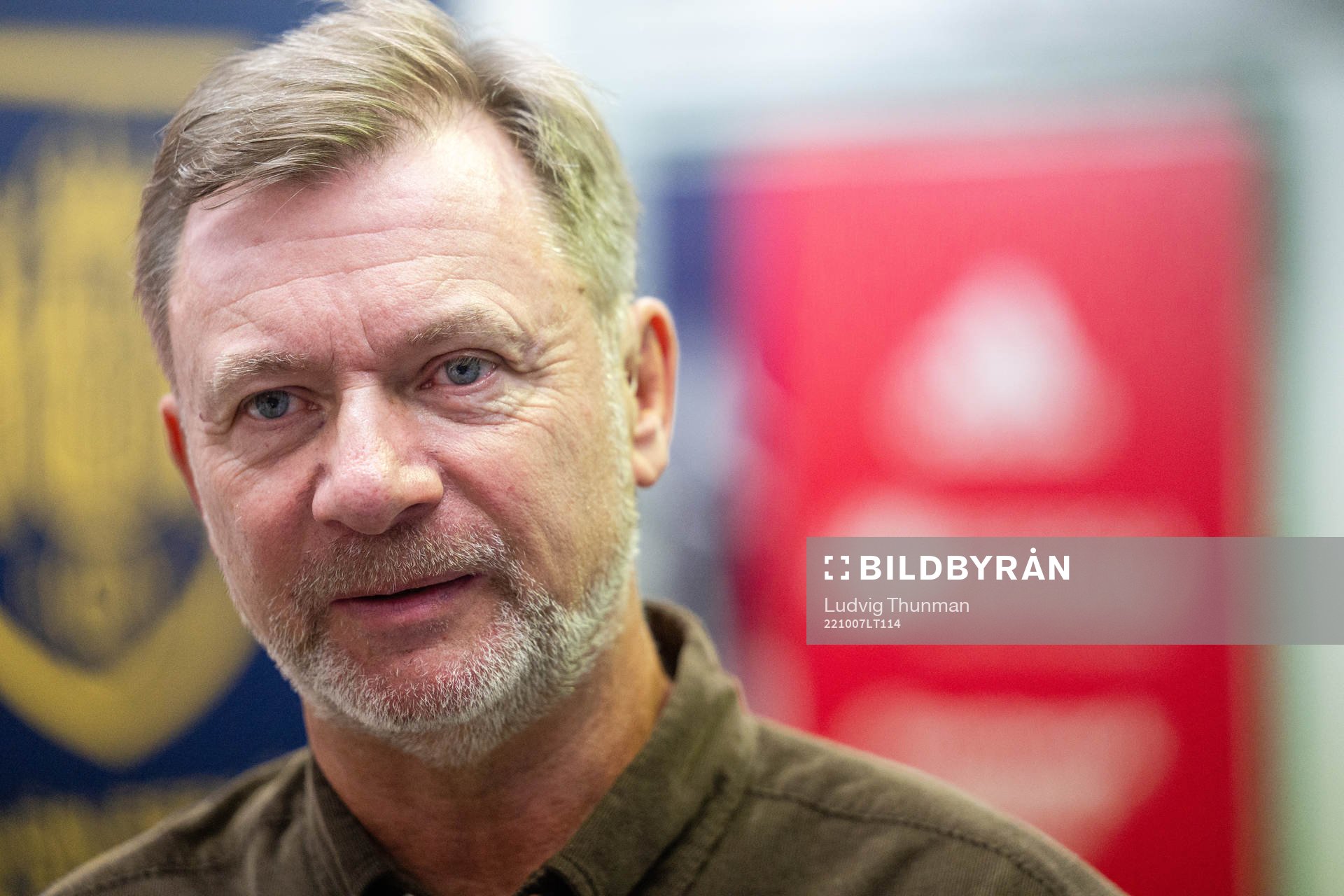 Head coach Peter Gerhardsson of Sweden in the mixed zone after the women's international friendly football match between Spain and Sweden on October 7, 2022 in Cordoba.