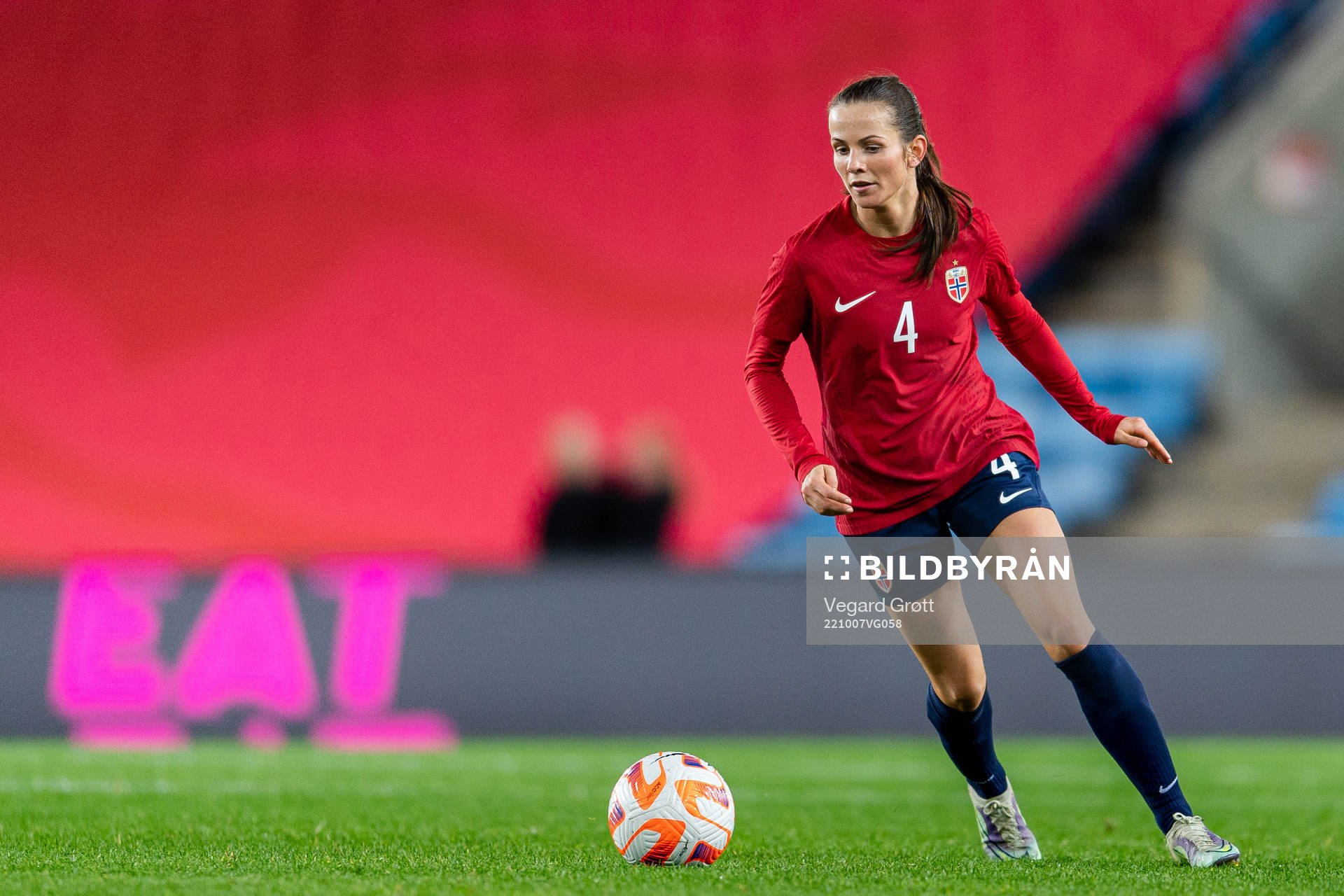 Tuva Hansen of Norway during the international friendly football match between Norway and Brazil on October 7, 2022 in Oslo. 