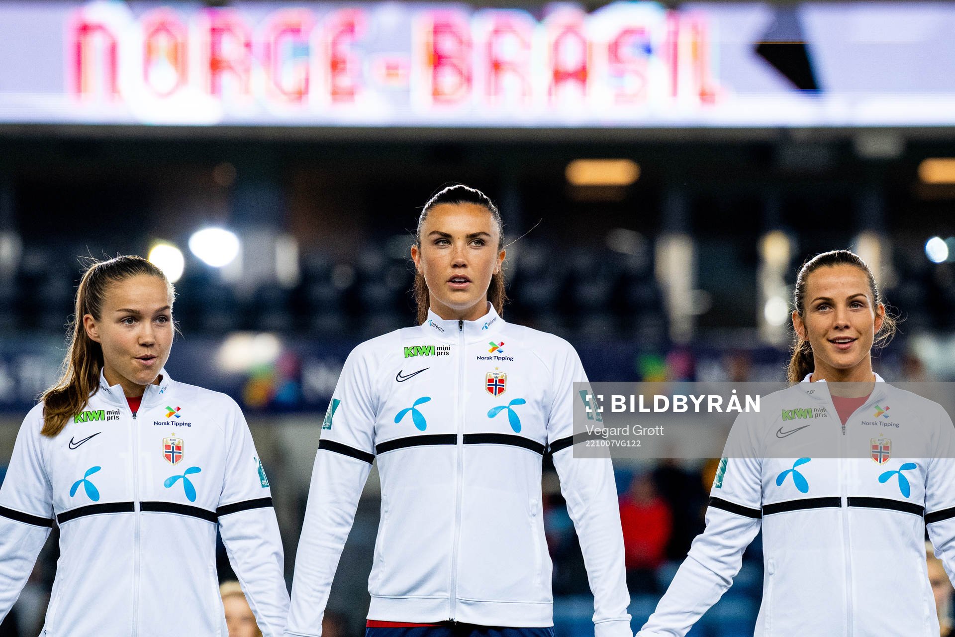 Guro Reiten, Ingrid Syrstad Engen and Tuva Hansen of Norway