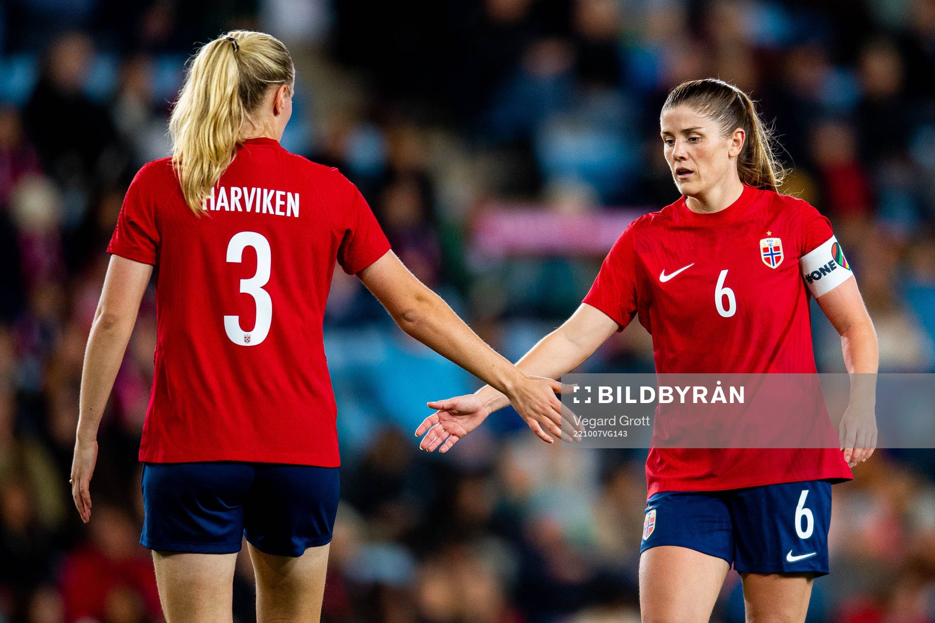 Mathilde Harviken and Maren Mjelde of Norway