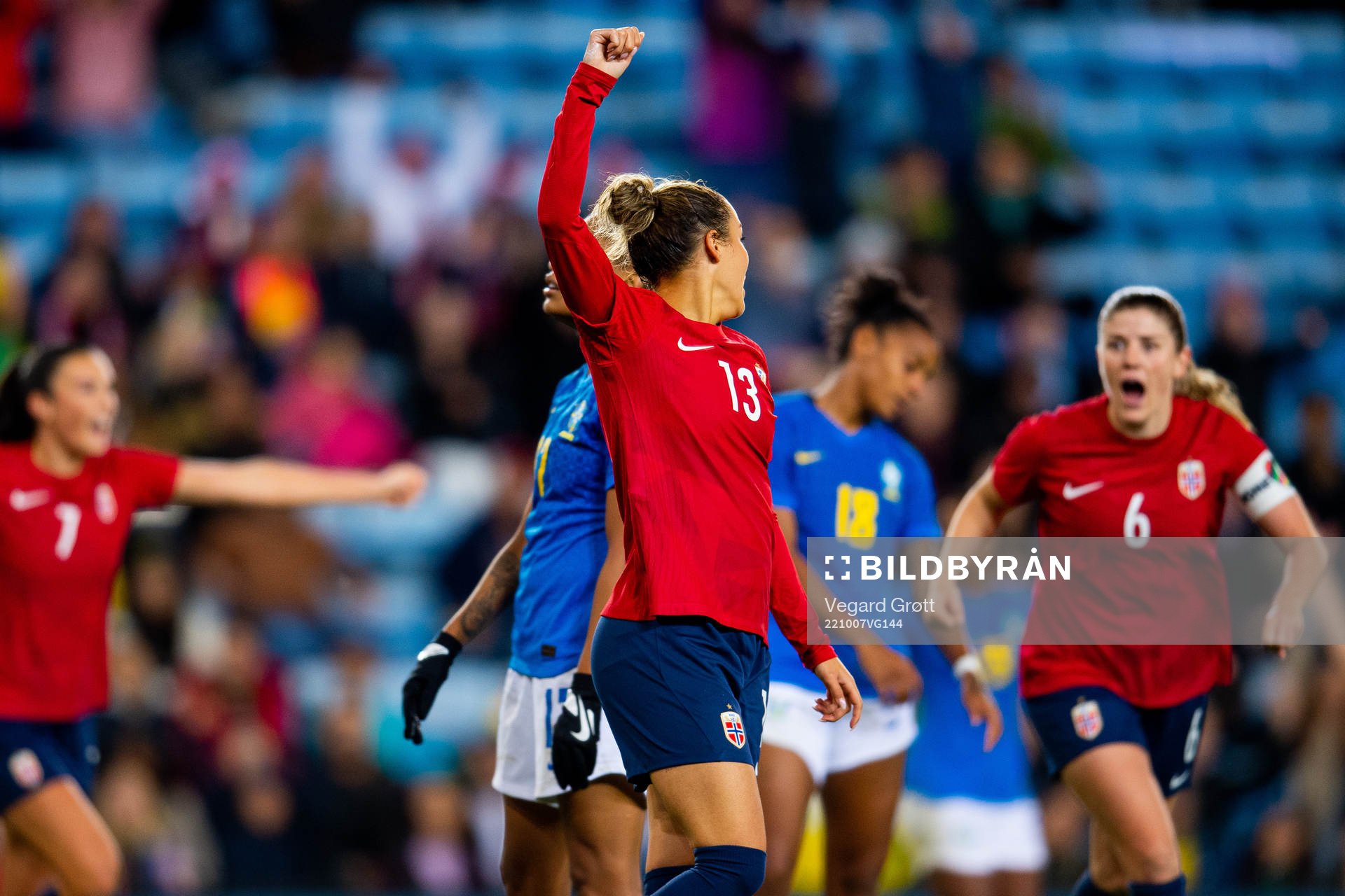 Celin Bizet Ildhusøy of Norway celebrates