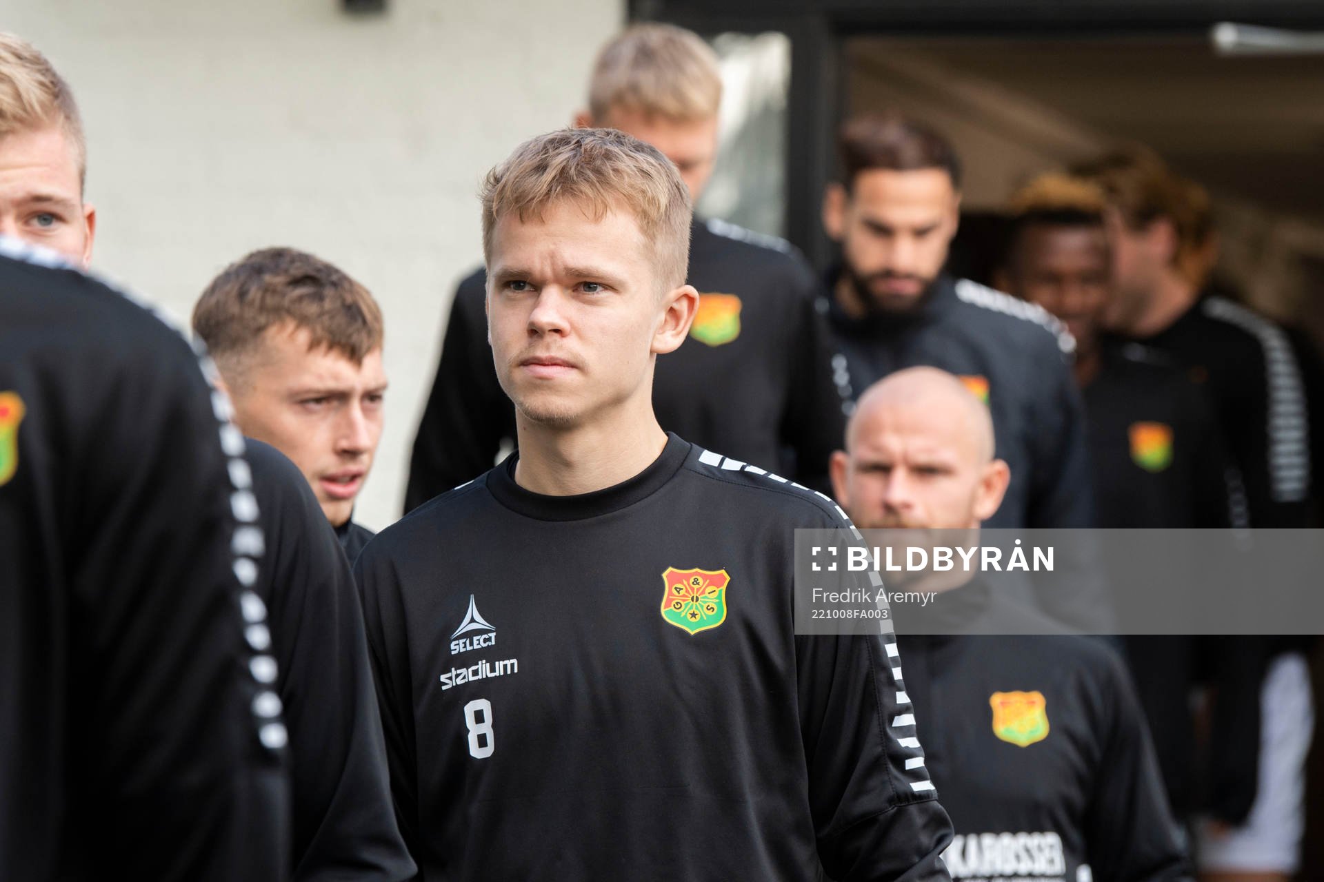 GAIS Viktor Alexandersson innan fotbollsmatchen i Ettan