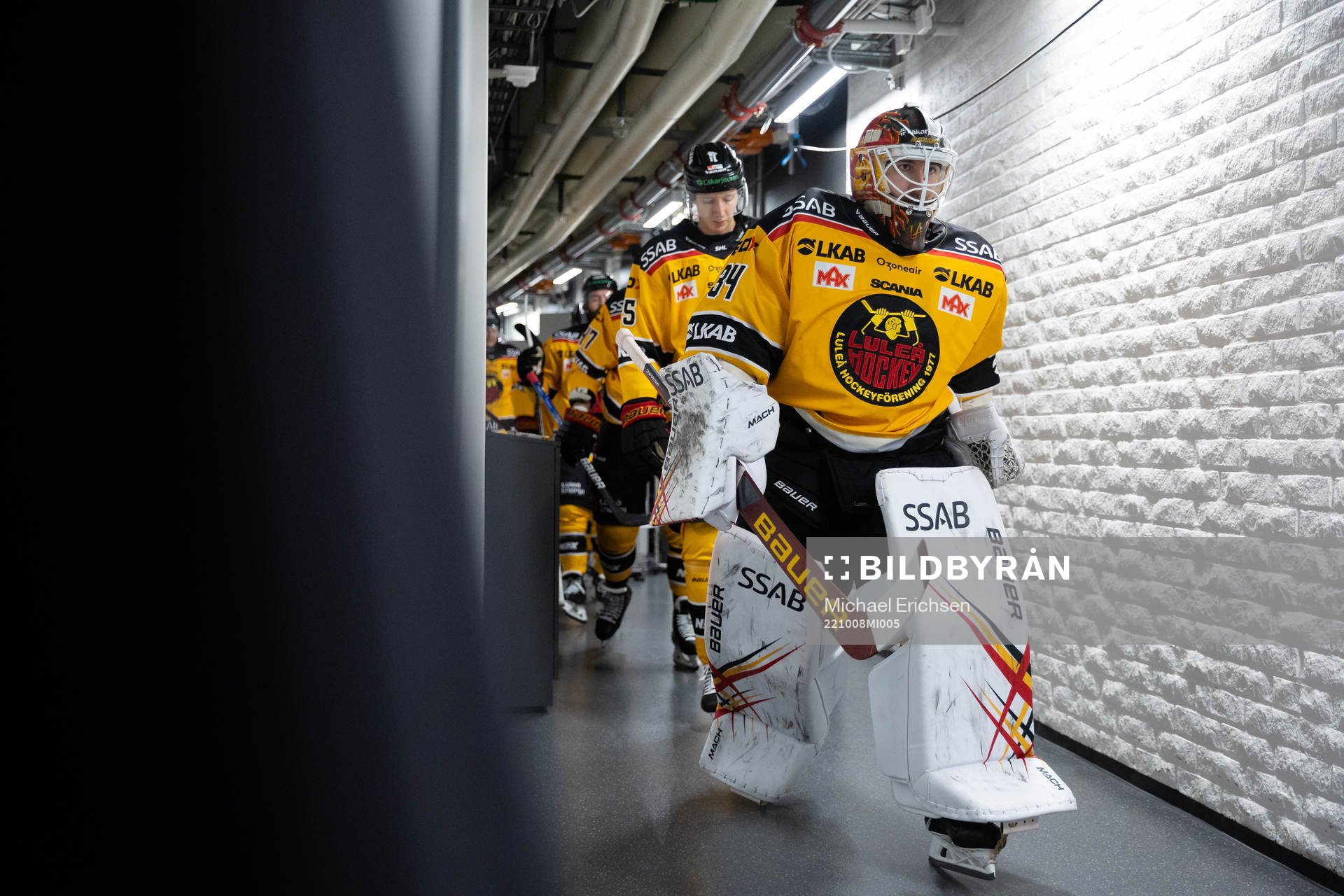Luleås målvakt Joel Lassinantti innan ishockeymatchen i