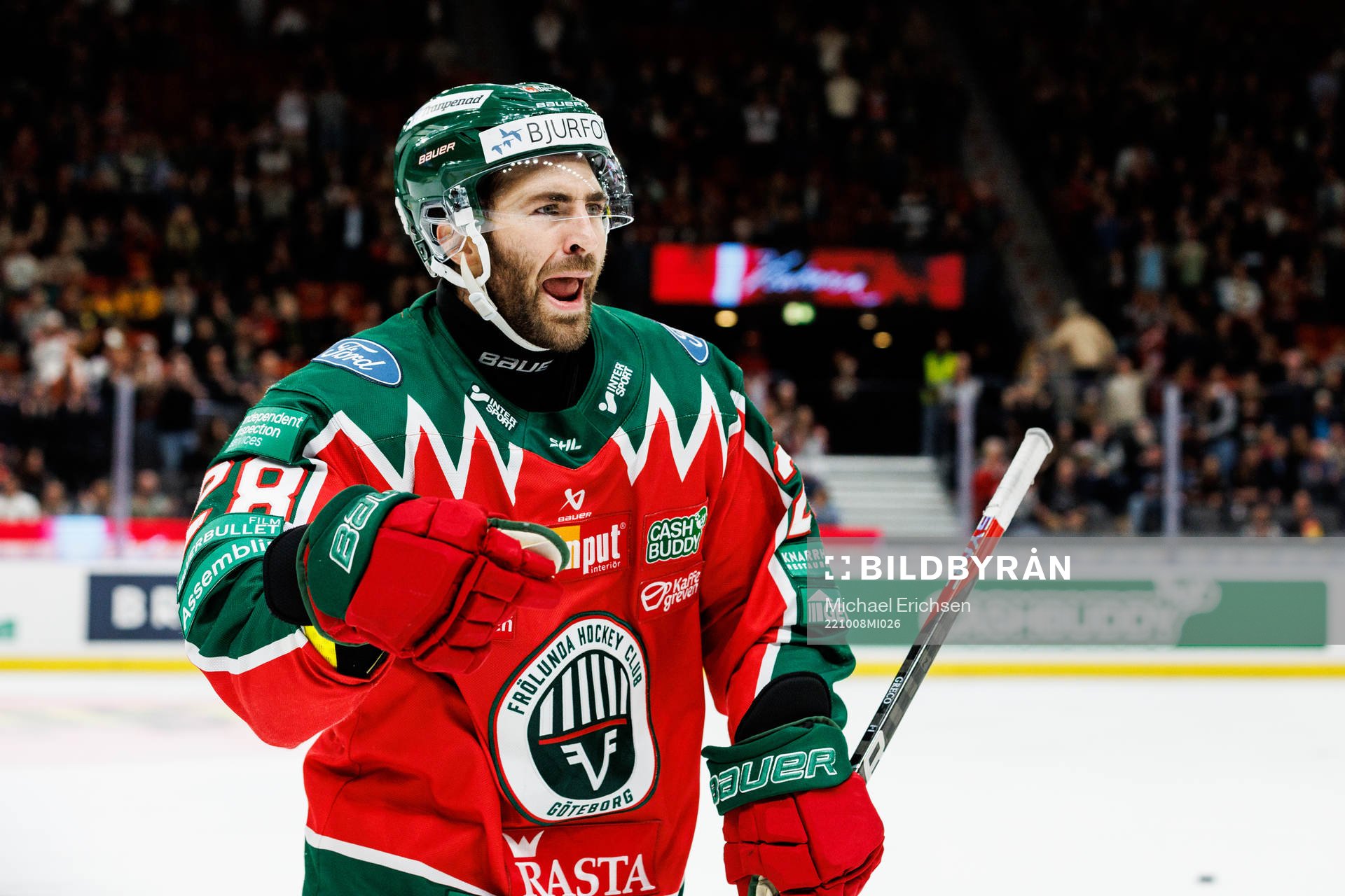 Frölundas Anthony Greco jublar