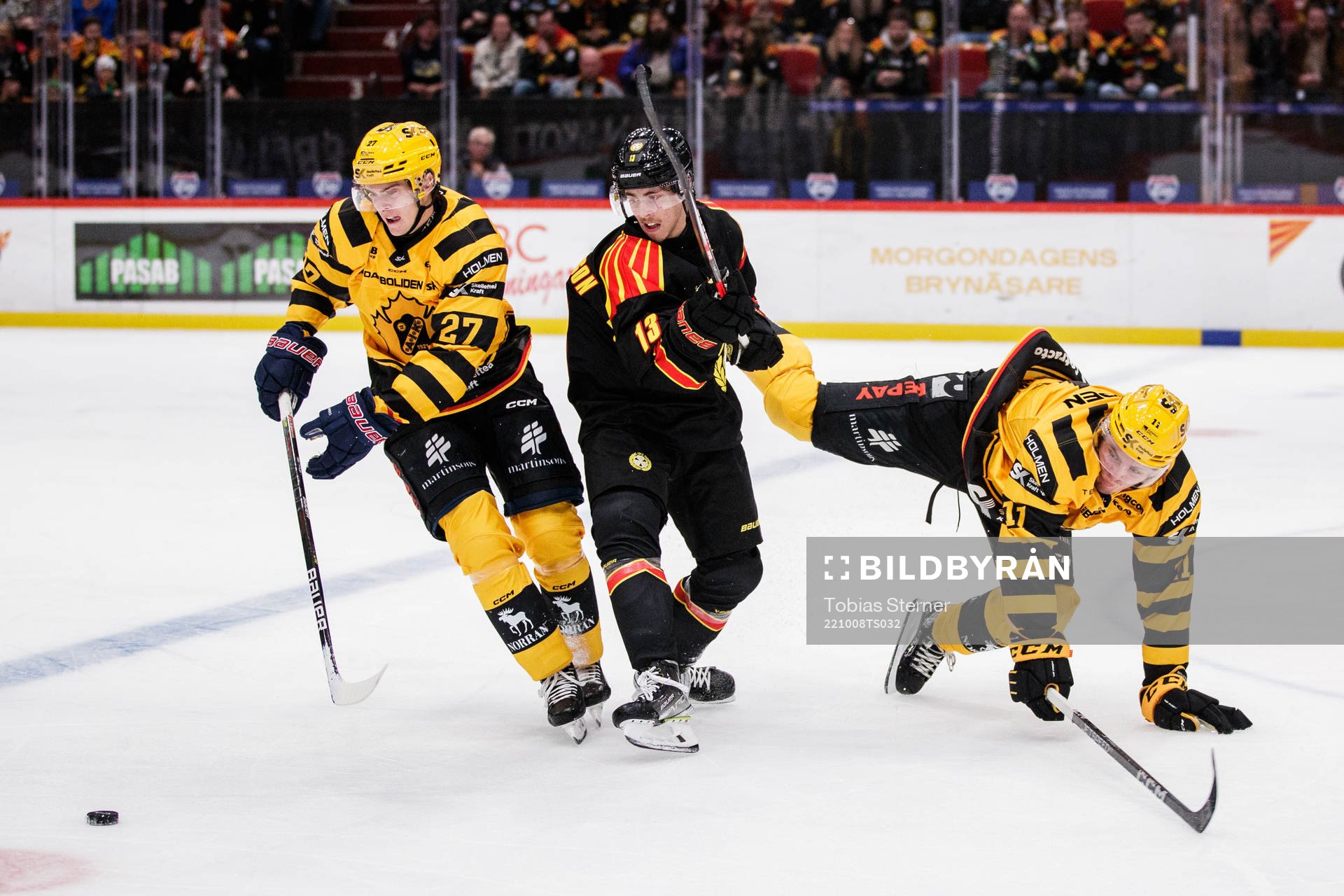 Skellefteås Gabriel Säll och Max Lindholm mot Brynäs