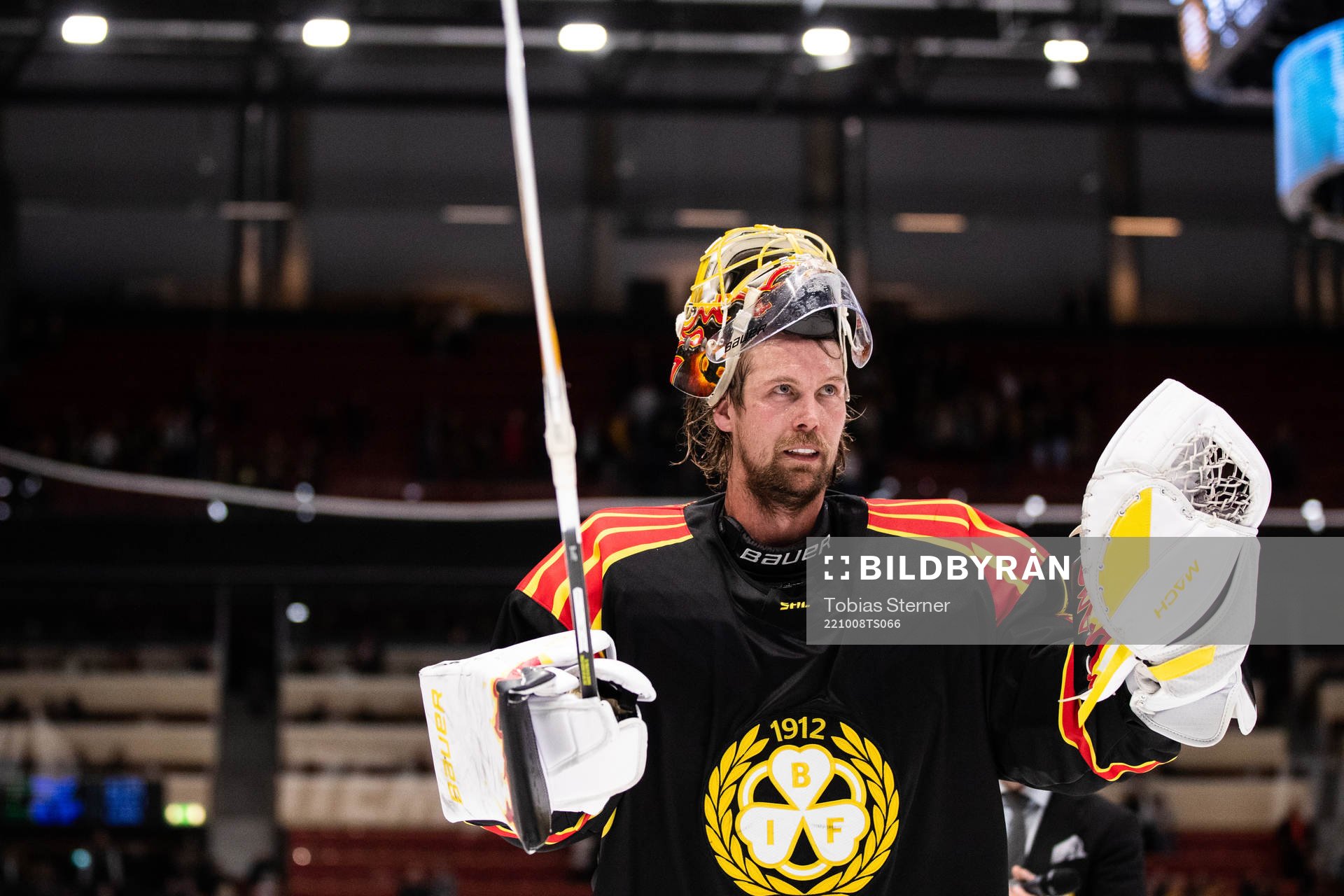 Brynäs målvakt Anders Lindbäck jublar