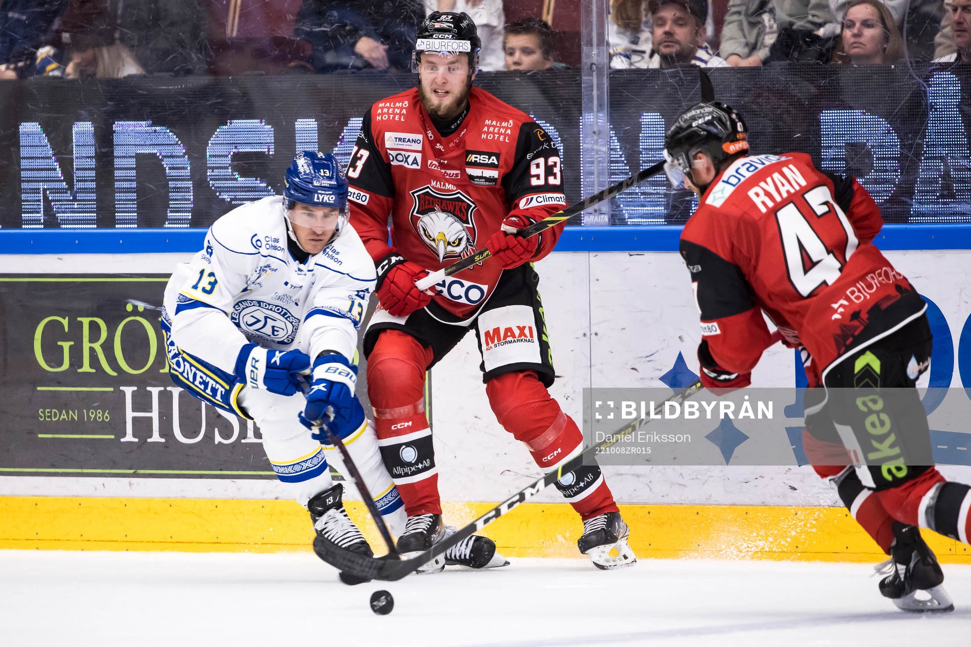 Leksands Jon Knuts och Malmö Redhawkss Kristian Vesalainen