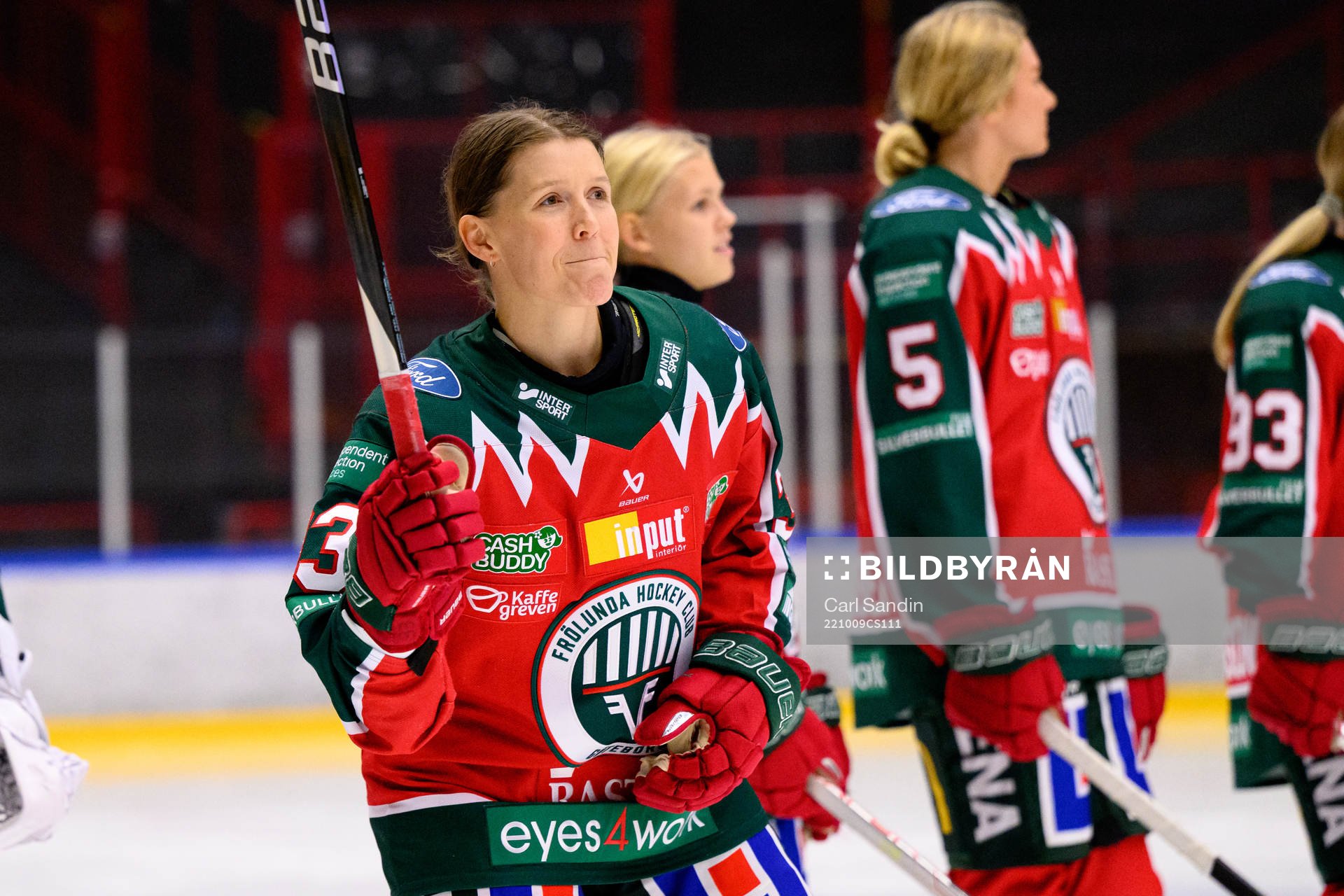 Frölundas Michelle Karvinen vid lineup innan