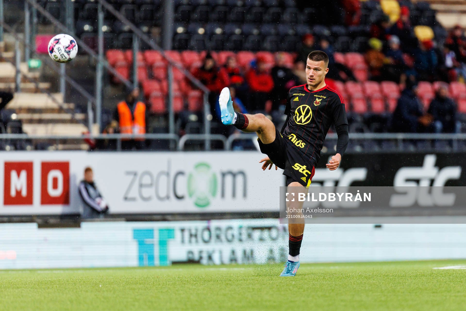 Östersunds Kristian Novak under fotbollsmatchen i Superettan mellan Östersund och AFC Eskilstuna den 9 oktober 2022 i Östersund. 
