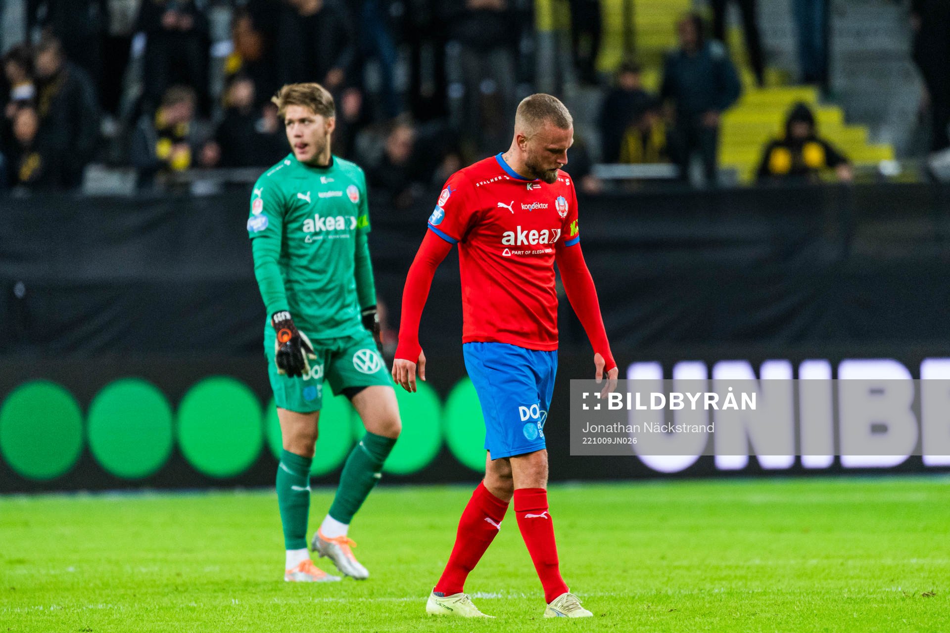 Helsingborgs Alexander Faltsetas och målvakt Kalle