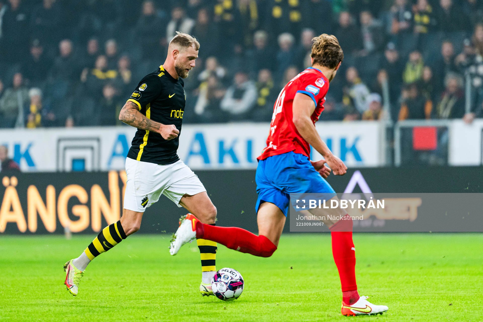 AIKs John Guidetti under fotbollsmatchen i Allsvenskan mellan AIK och Helsingborg den 9 oktober 2022 i Stockholm. 