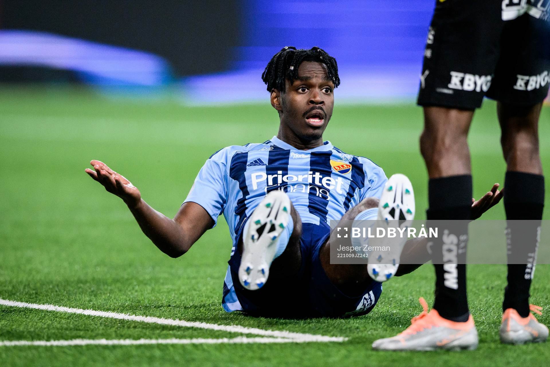 Djurgårdens Joel Asoro reagerar