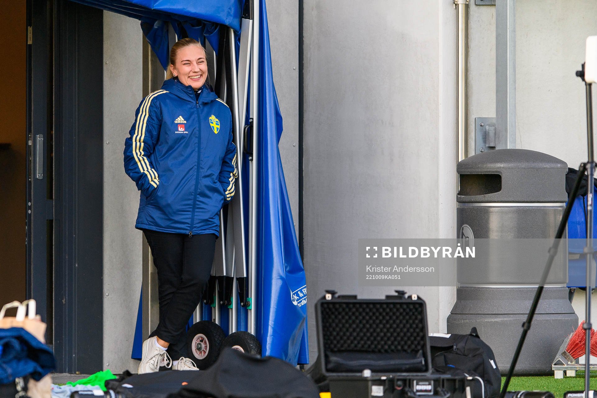 Mimmi Sjöberg Evenemangs- och eventansvarig under en träning med Sveriges U23 damlandslag den 9 oktober 2022 i Falkenberg. 