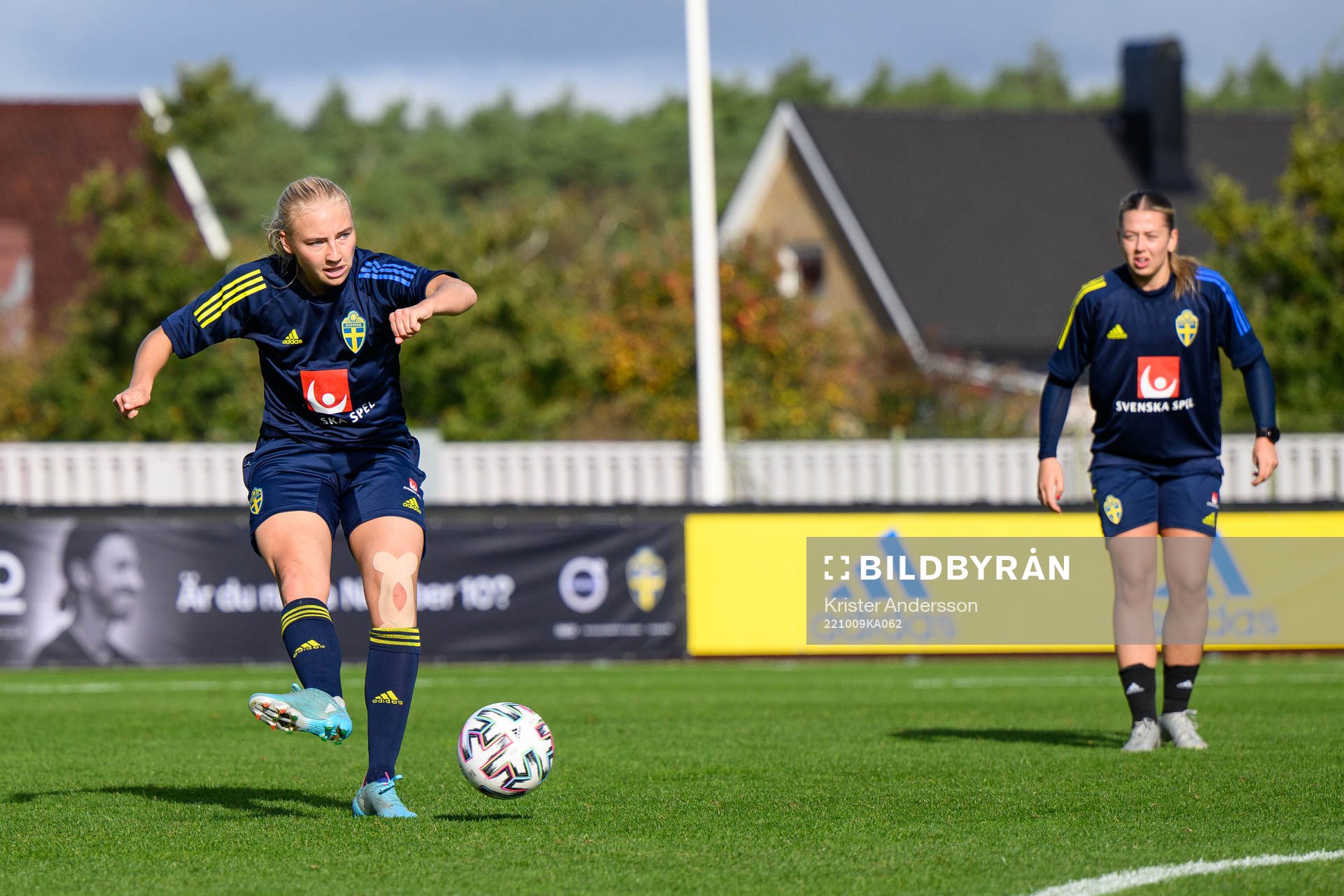 Stinalisa Johansson under en träning med Sveriges U23 damlandslag den 9 oktober 2022 i Falkenberg. 
