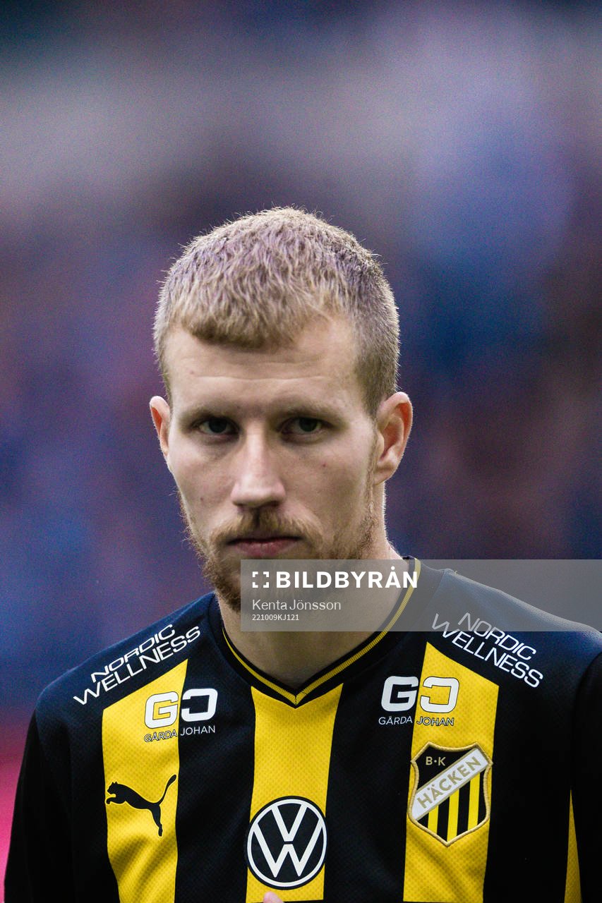 Häckens Samuel Gustafson  fotbollsmatchen i Allsvenskan