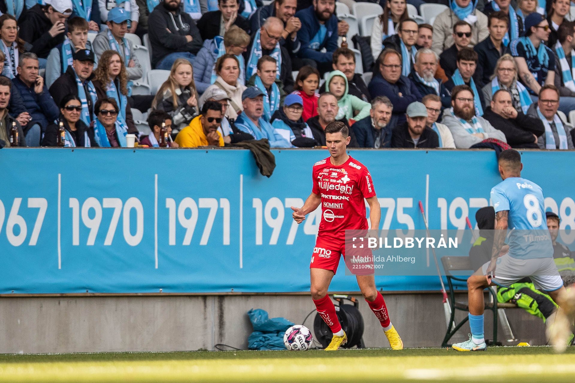 Värnamos Marcus Antonsson under fotbollsmatchen i Allsvenskan mellan Malmö FF och Värnamo den 9 oktober 2022 i Malmö. 