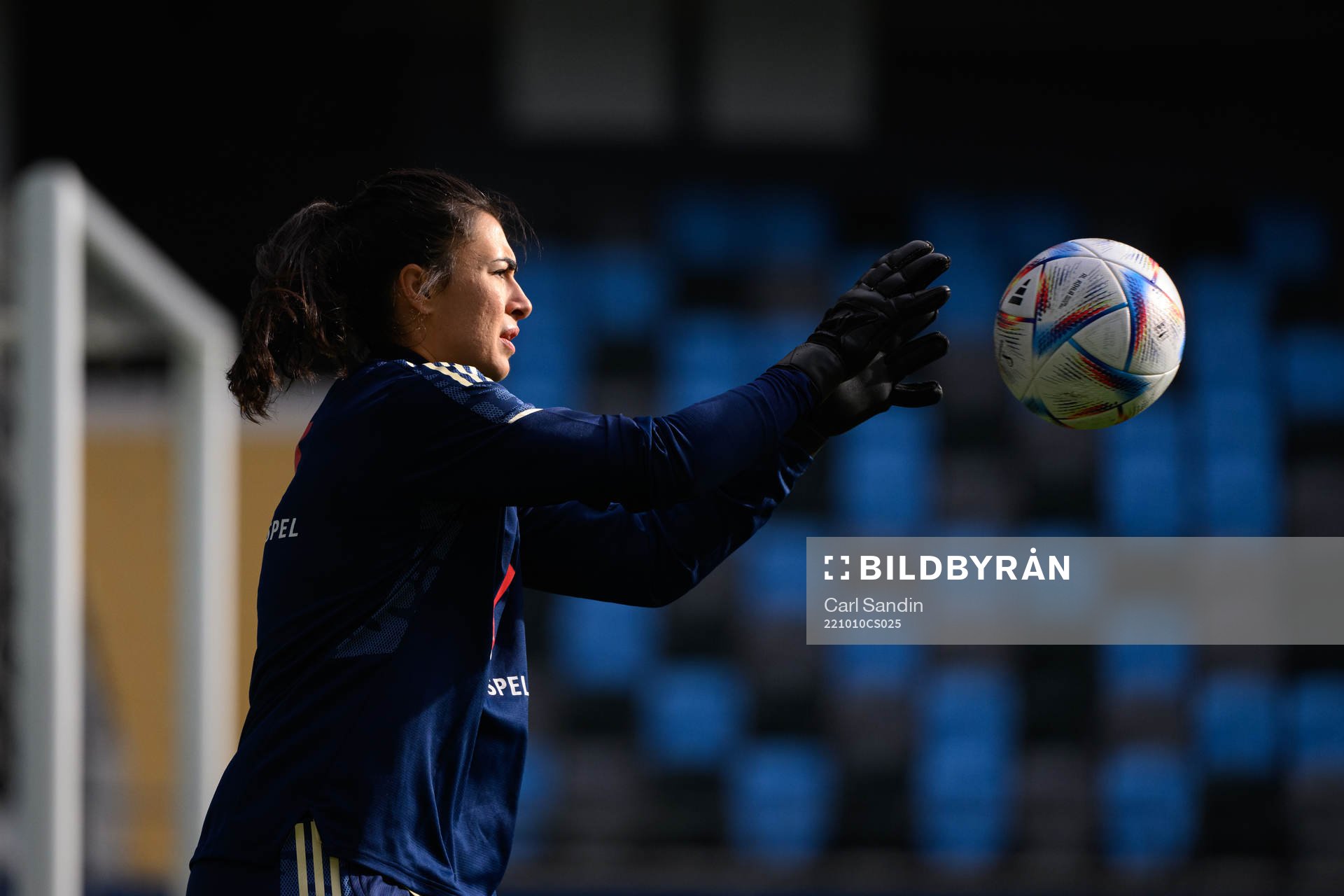 Goalkeeper Zecira Musovic of the Swedish women's national