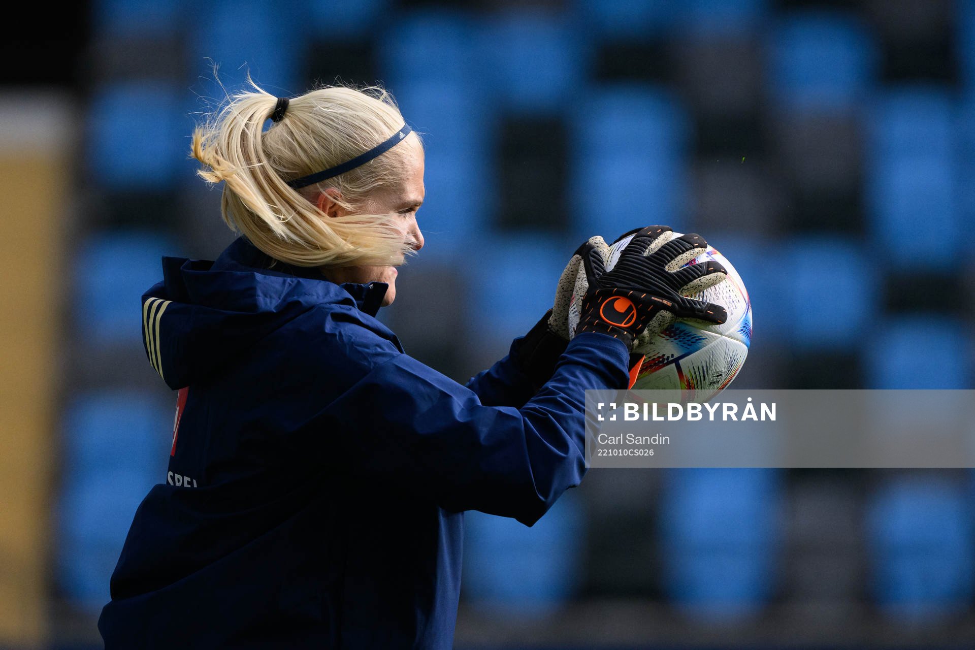 Goalkeeper Emma Holmberg of the Swedish women's national