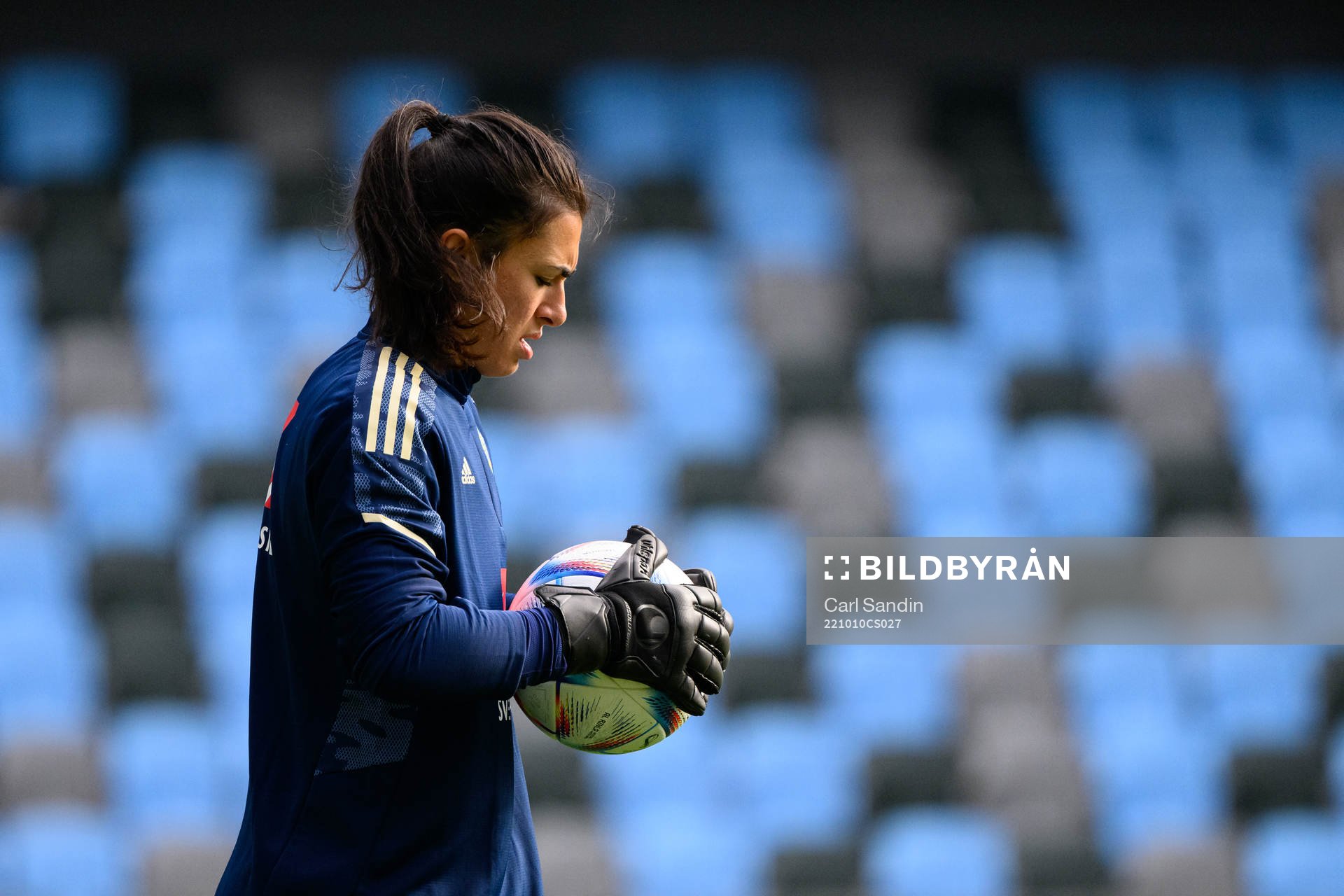 Goalkeeper Zecira Musovic of the Swedish women's national