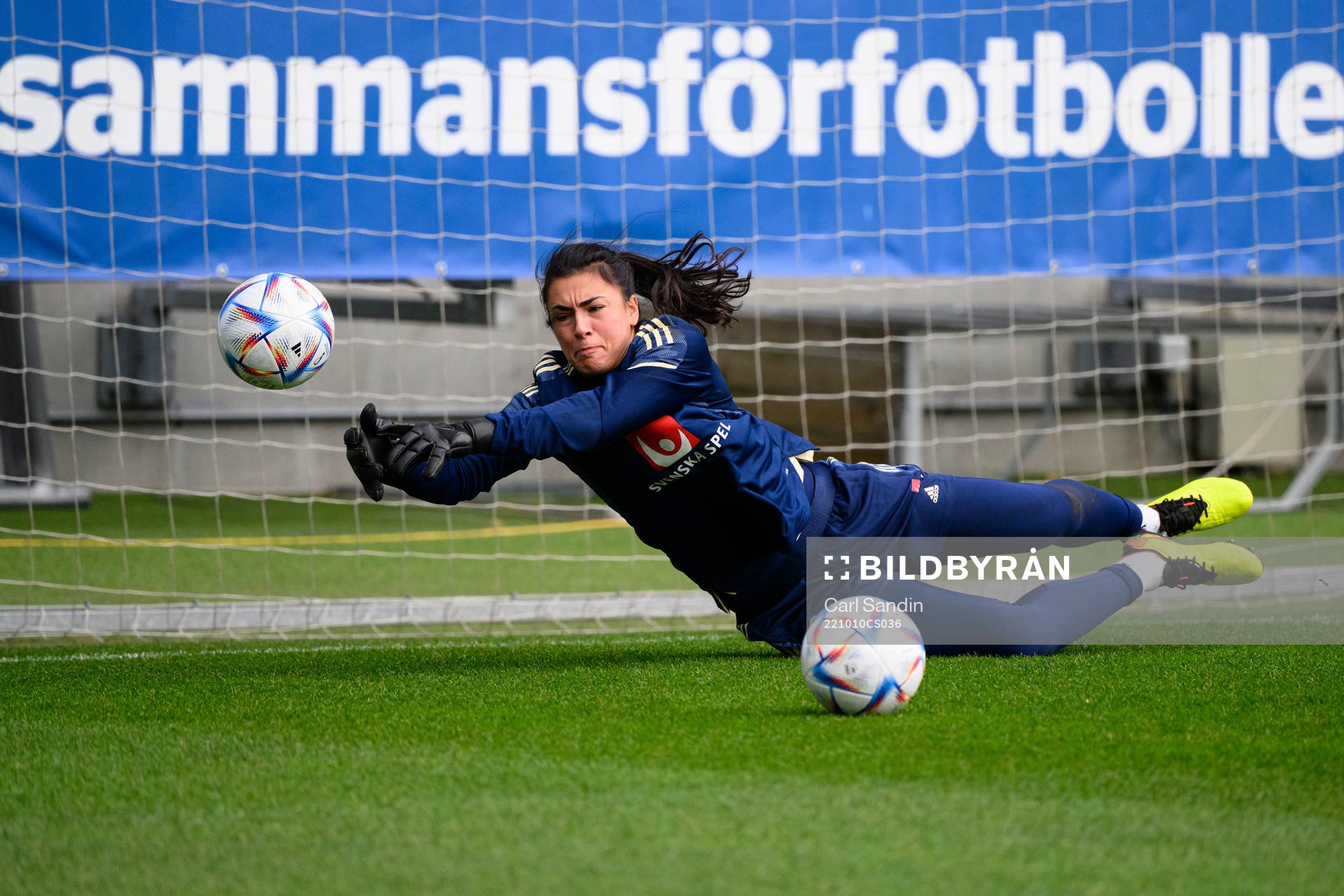 Goalkeeper Zecira Musovic of the Swedish women's national