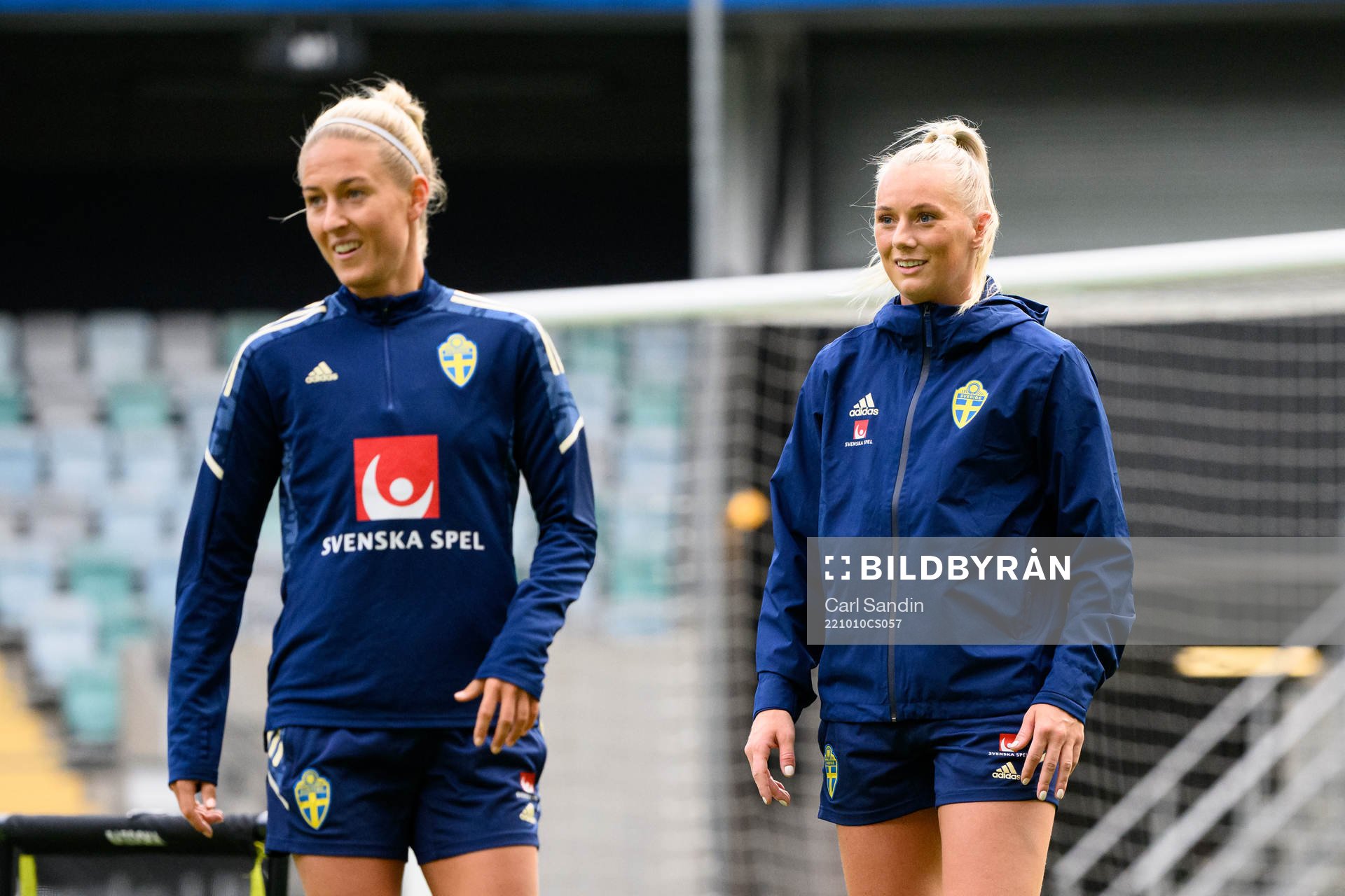 Emma Kullberg and Stina Blackstenius of the Swedish women's