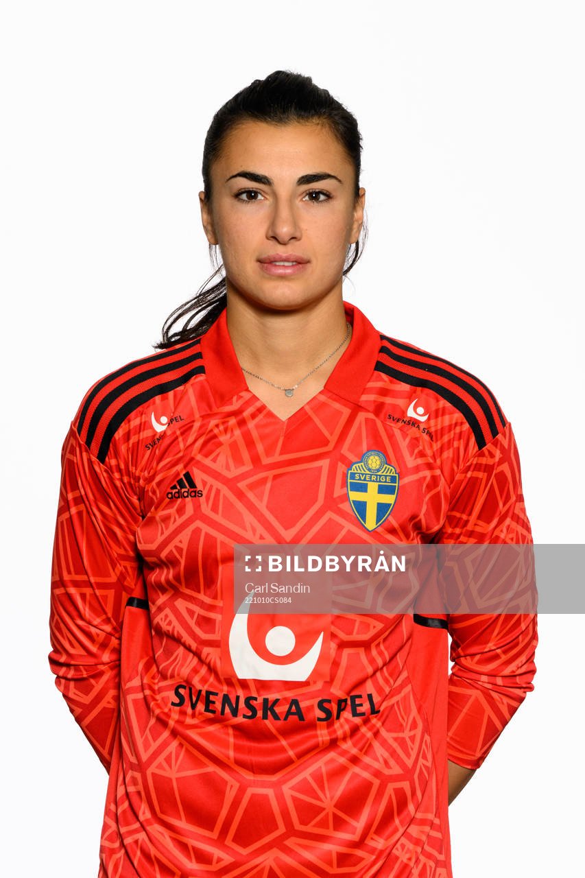 Goalkeeper Zecira Musovic of the Swedish women's national