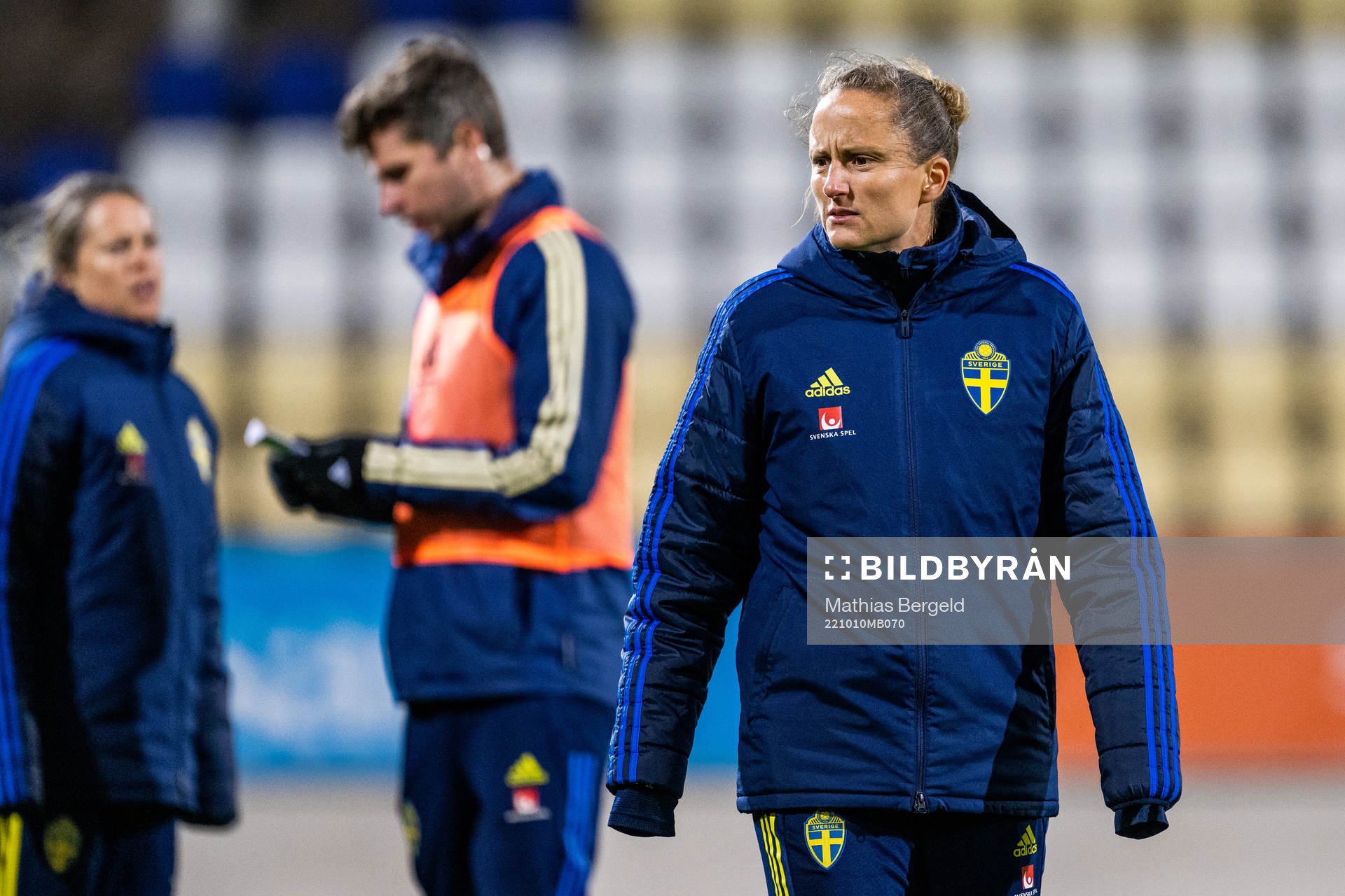 Goalkeeper coach Sofia Lundgren of Sweden