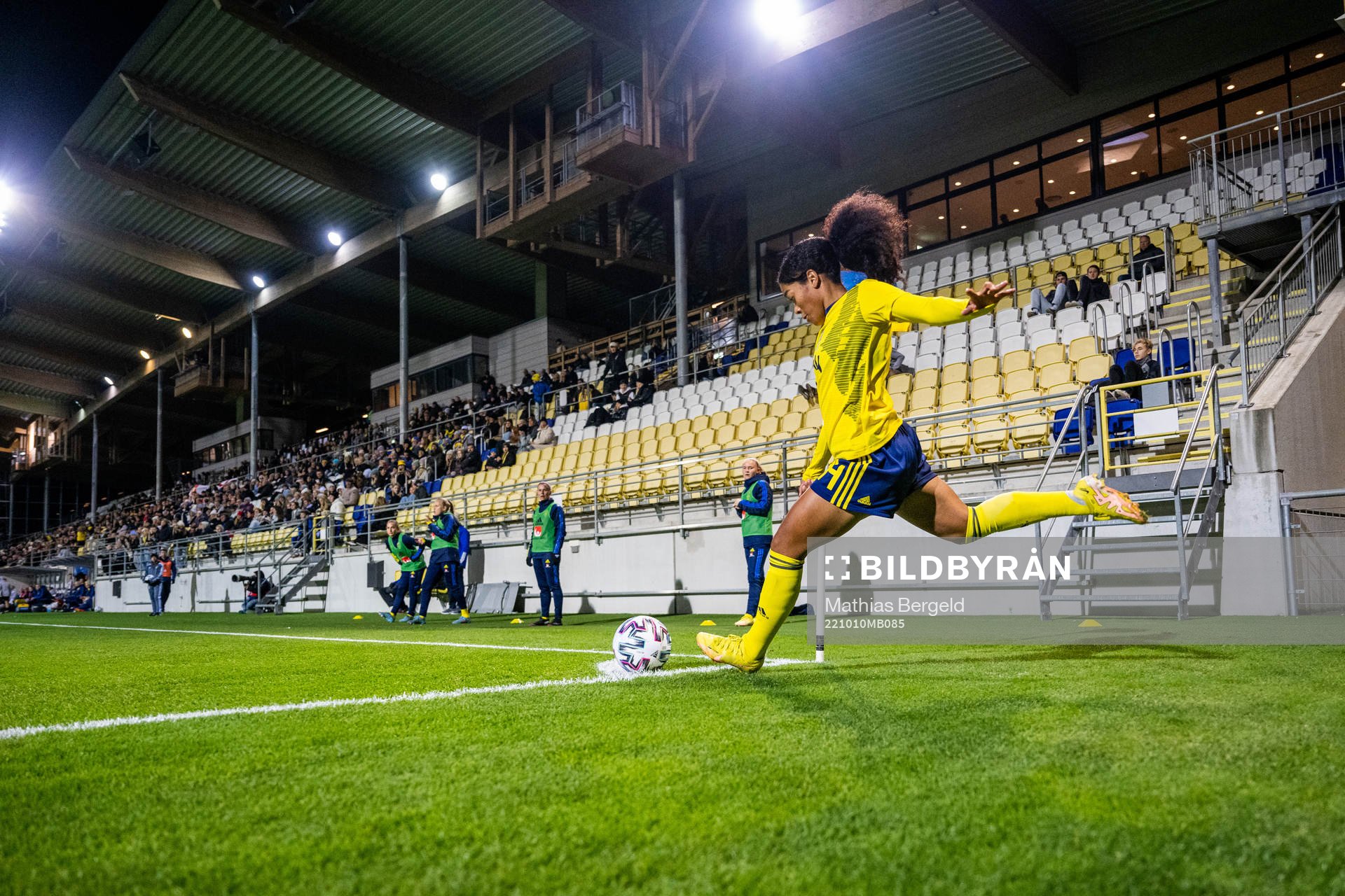 Evelina Duljan of Sweden during the international friendly U23 football match between Sweden and England on October 10, 2022 in Falkenberg.