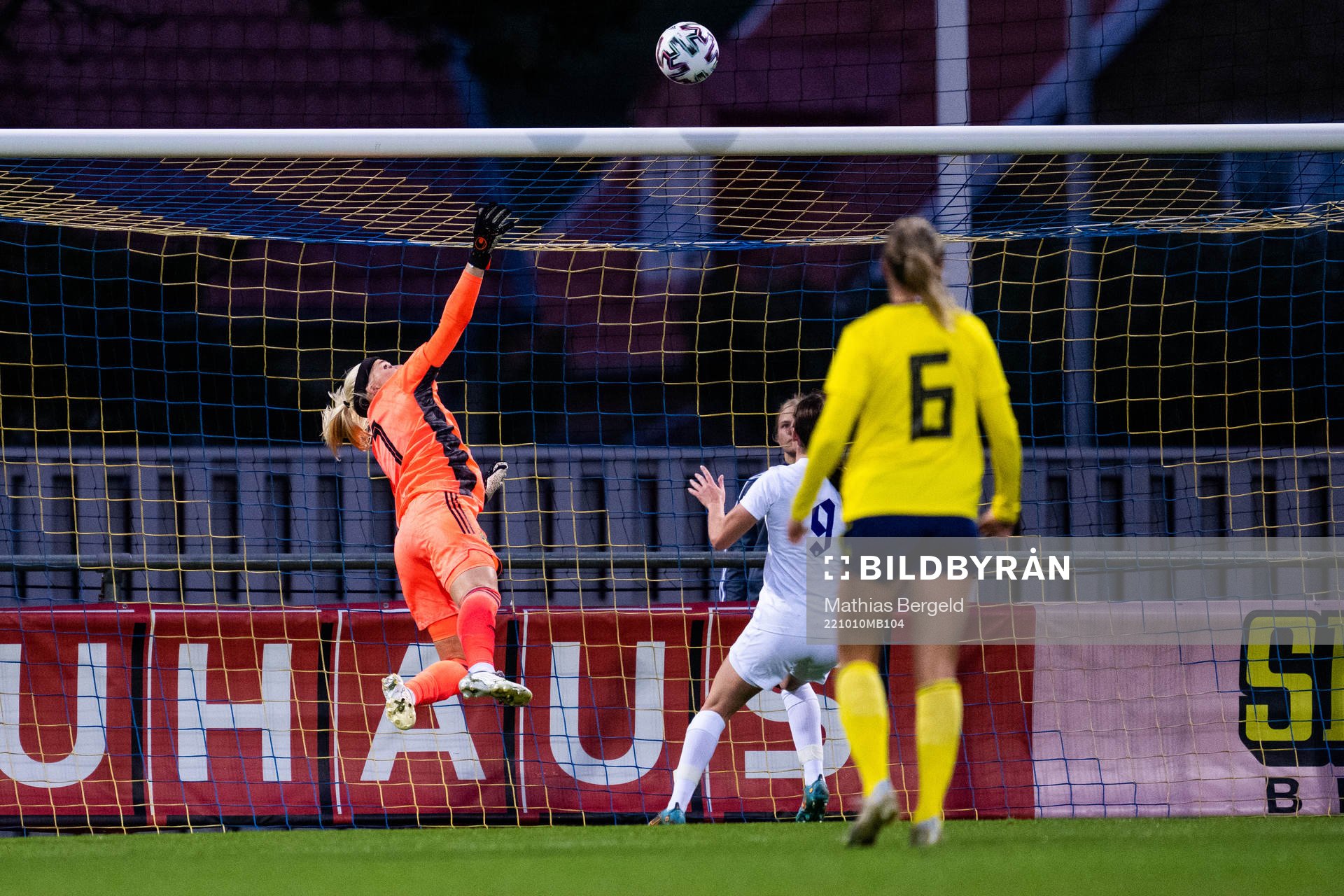 goalkeeper Emma Holmgren of Sweden during the international friendly U23 football match between Sweden and England on October 10, 2022 in Falkenberg.