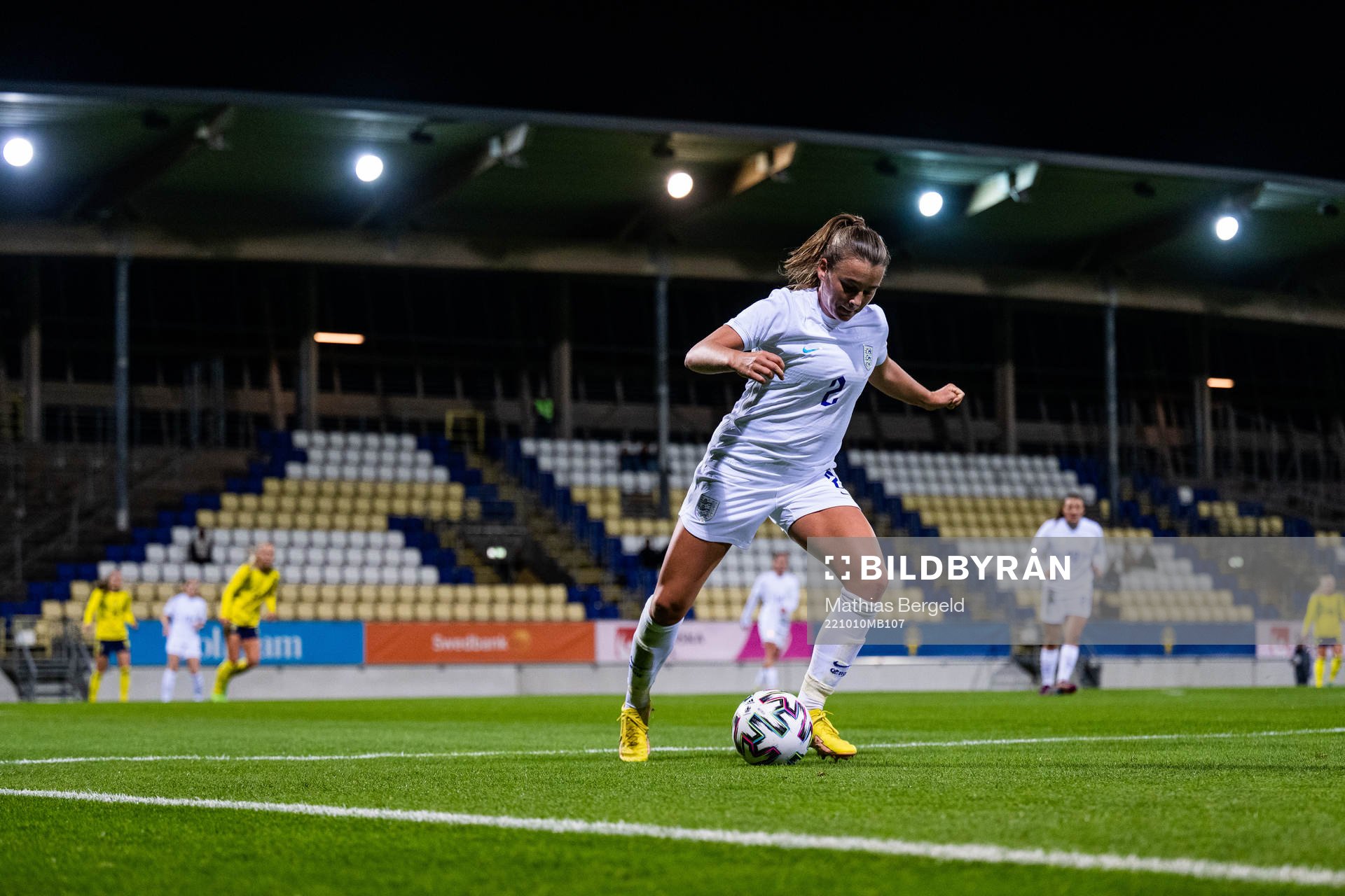 Jorja Fox of England during the international friendly U23 football match between Sweden and England on October 10, 2022 in Falkenberg. 