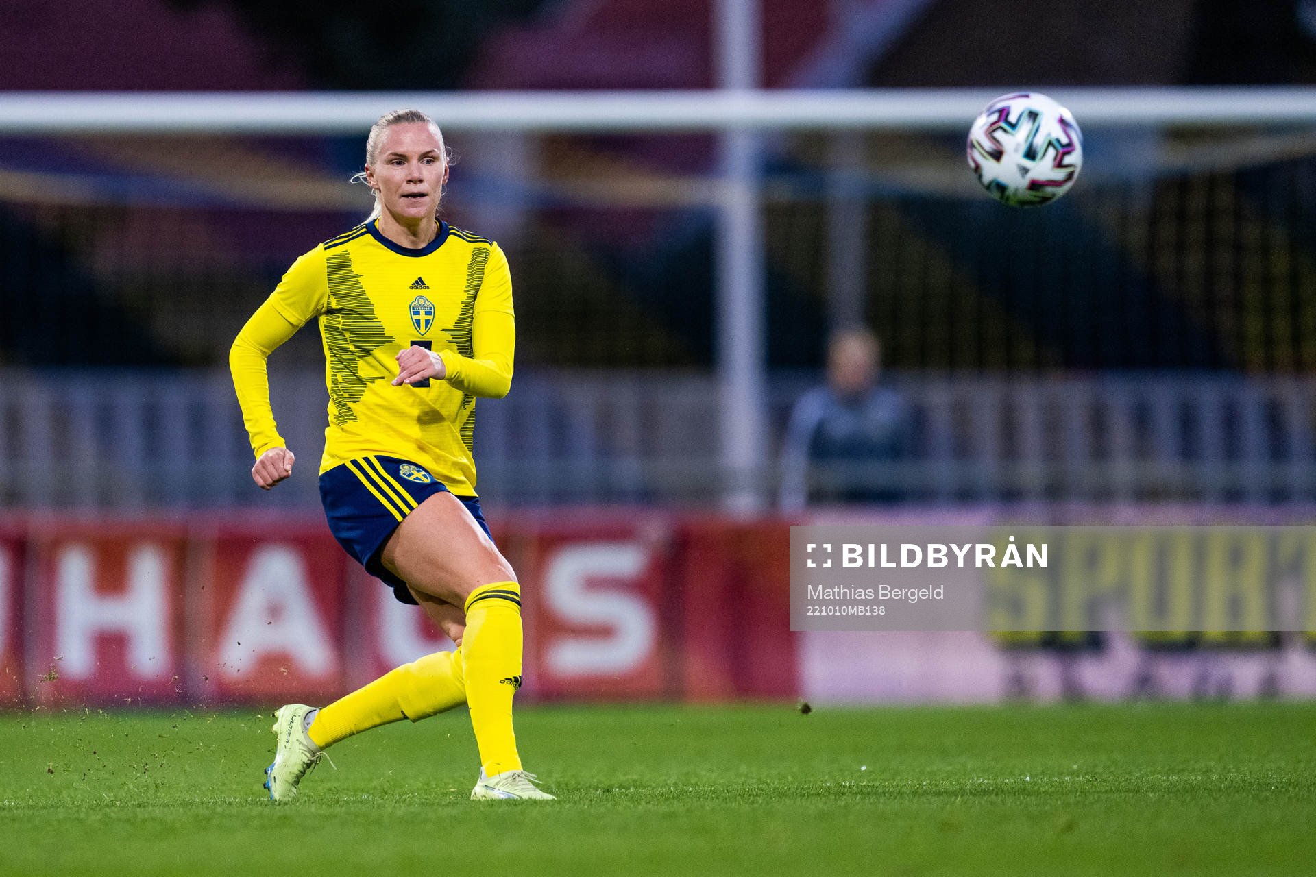 Josefin Rybrink of Sweden during the international friendly U23 football match between Sweden and England on October 10, 2022 in Falkenberg.