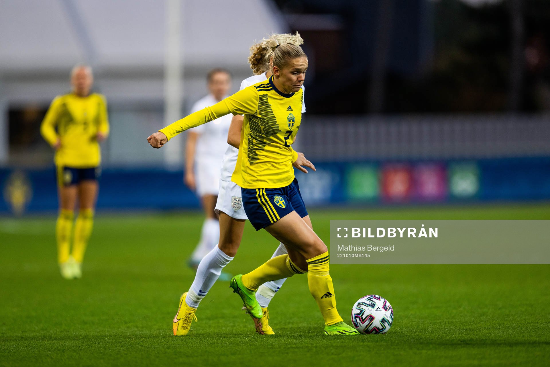 Hanna Lundkvist of Sweden during the international friendly U23 football match between Sweden and England on October 10, 2022 in Falkenberg.